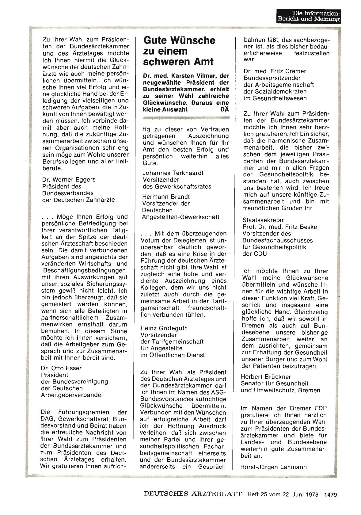 Vorschauseite 1: Gute Wünsche zu einem schweren Amt