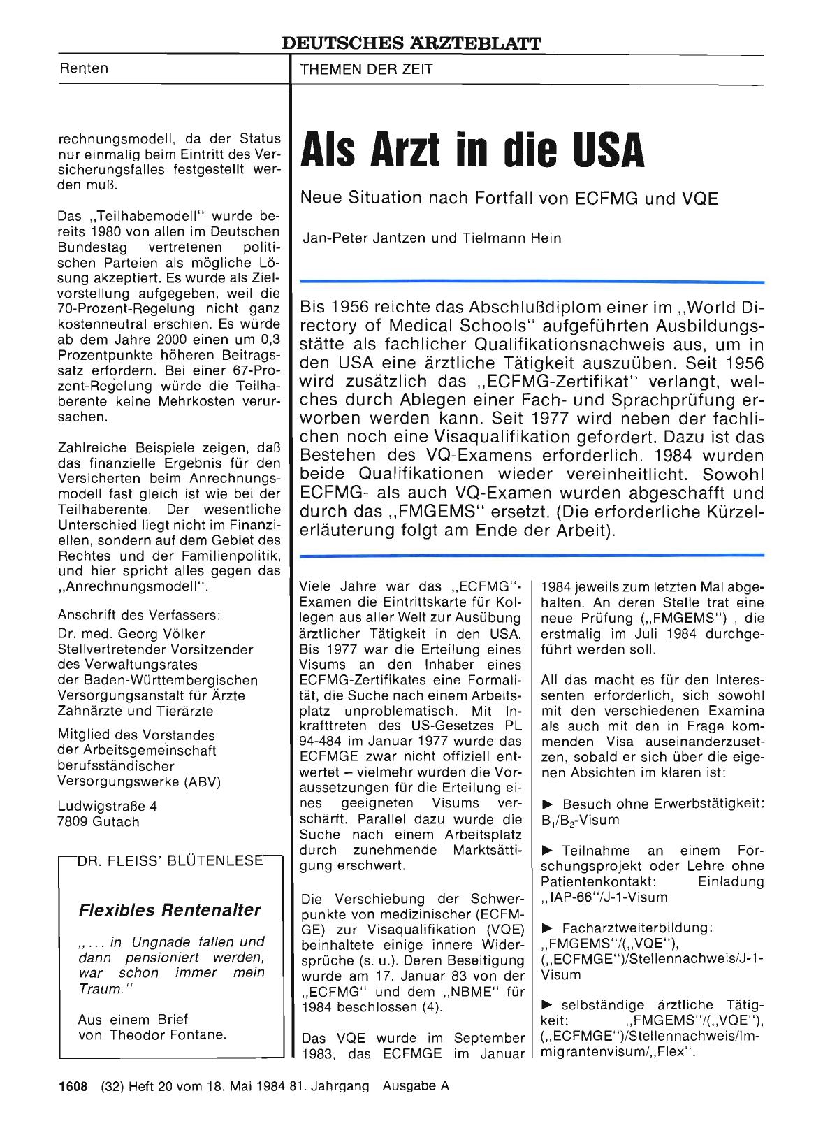 Vorschauseite 1: Als Arzt in die USA