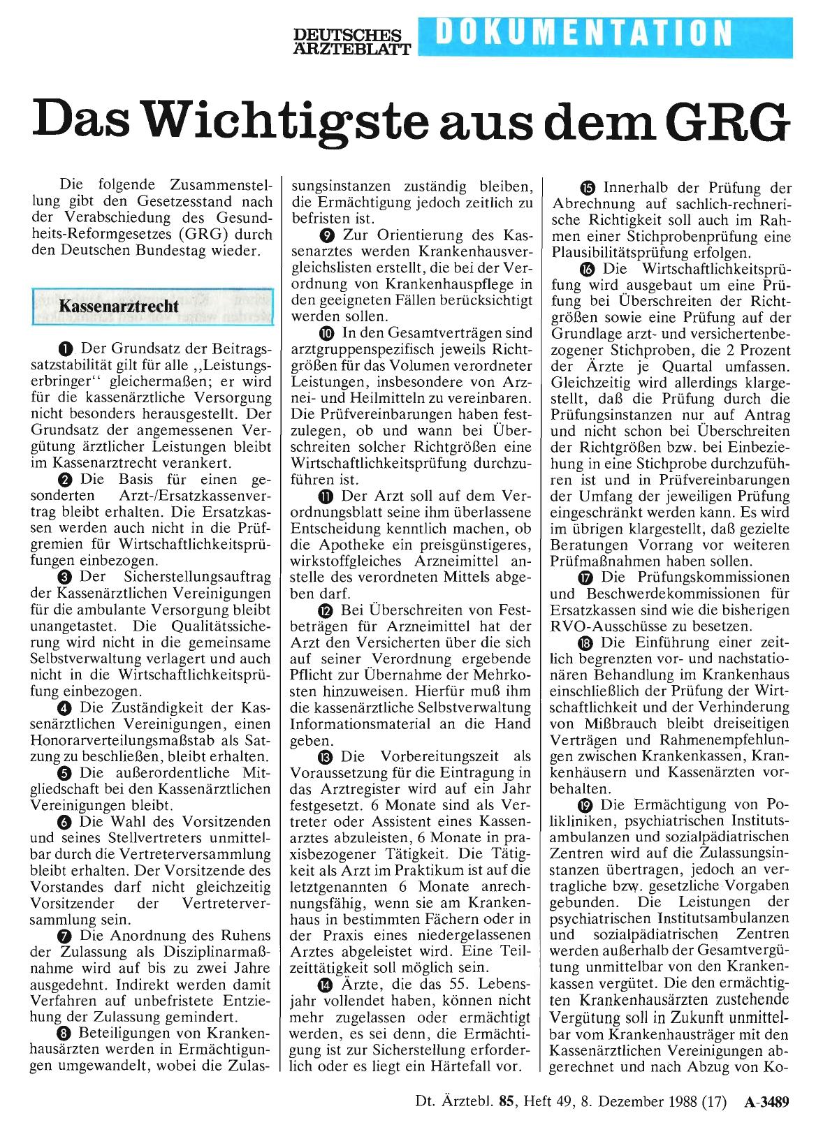 Vorschauseite 1: Das Wichtigste aus dem GRG