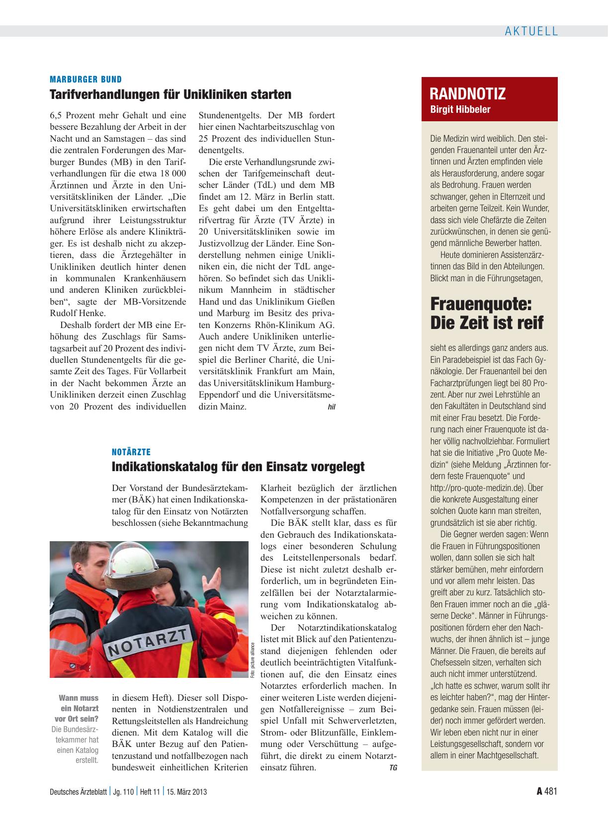 Vorschauseite 1: Notärzte: Indikationskatalog für den Einsatz vorgelegt