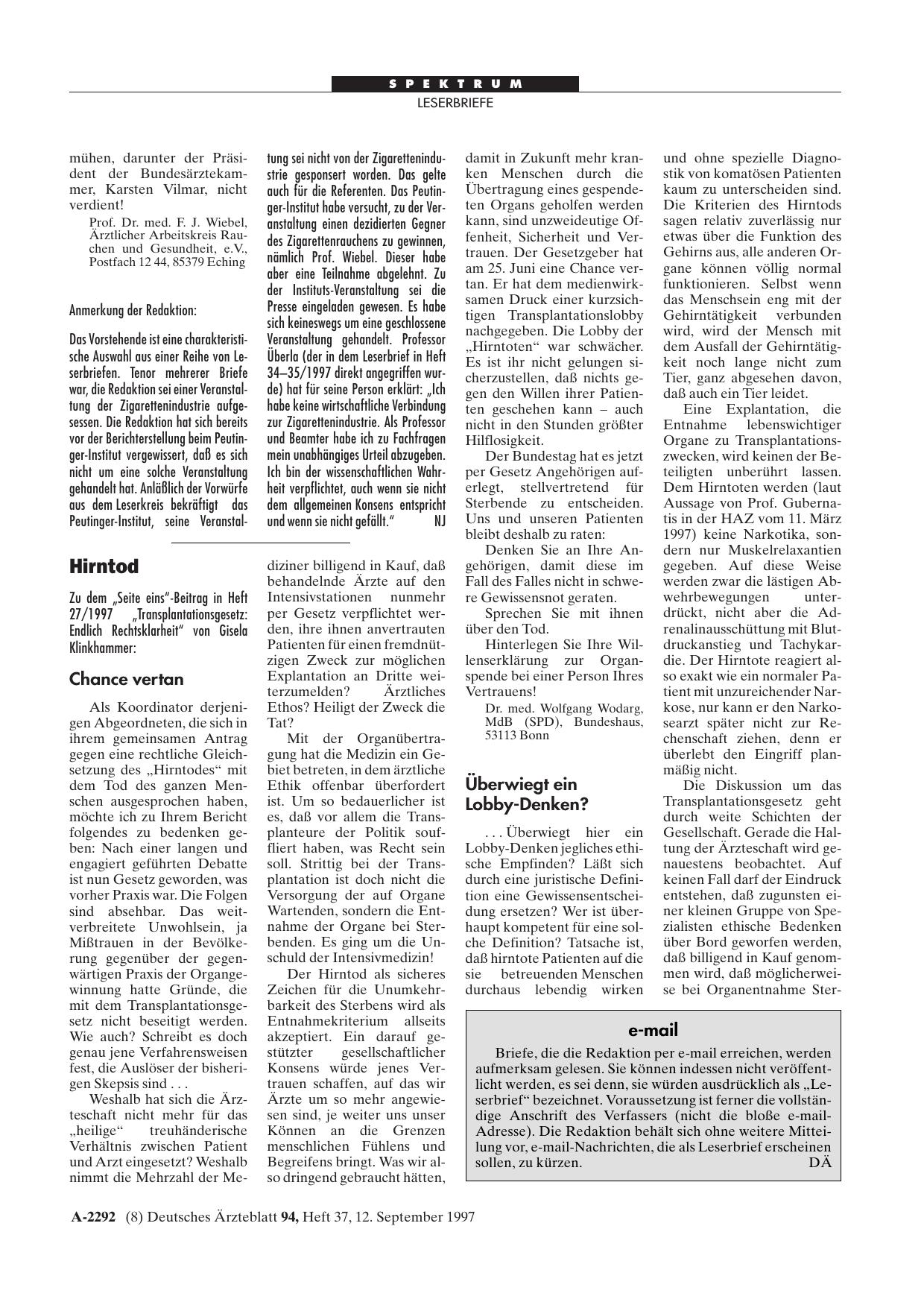 Vorschauseite 1: Hirntod: Chance vertan