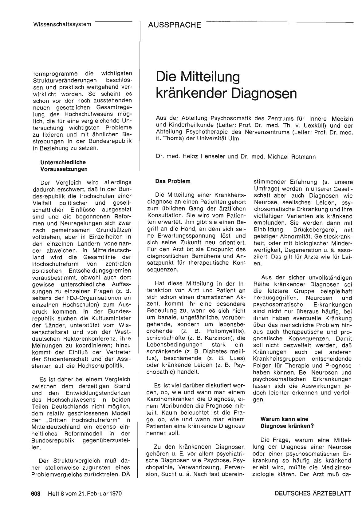 Vorschauseite 1: Die Mitteilung kränkender Diagnosen