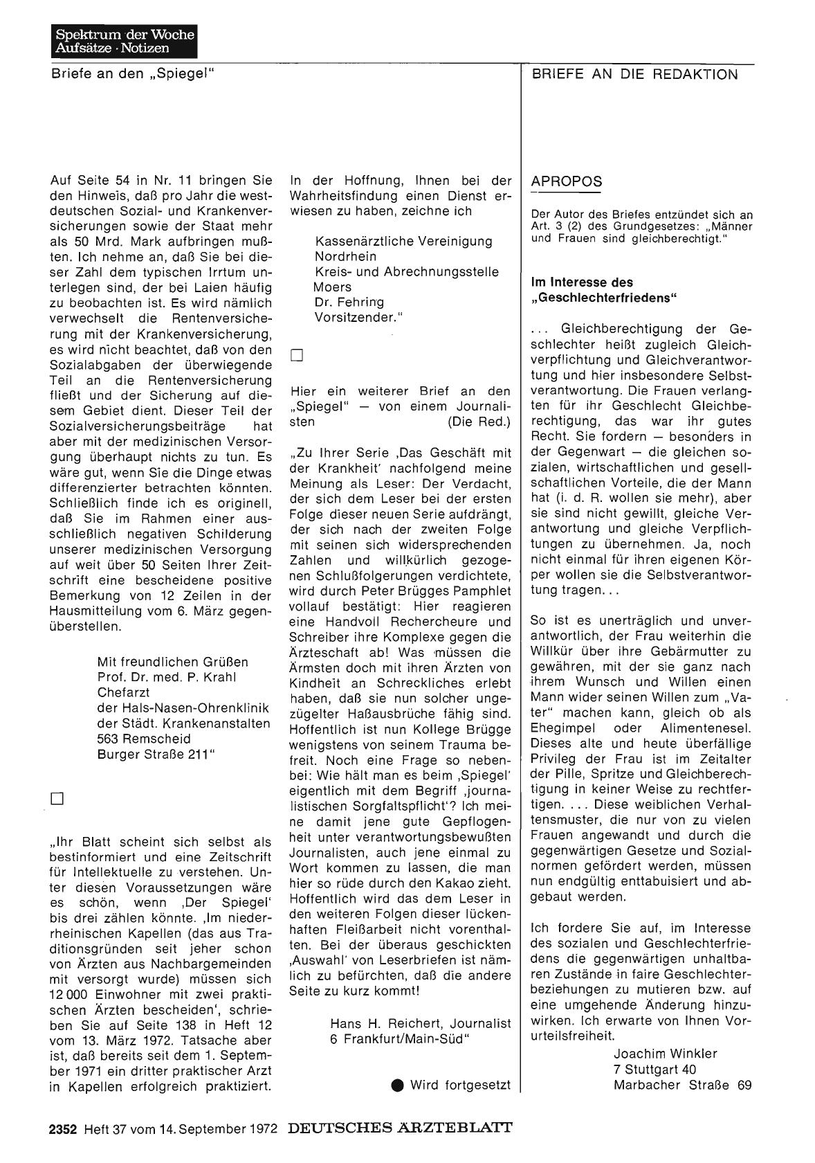 Vorschauseite 1: Apropos: Im Interesse des „Geschlechterfriedens"