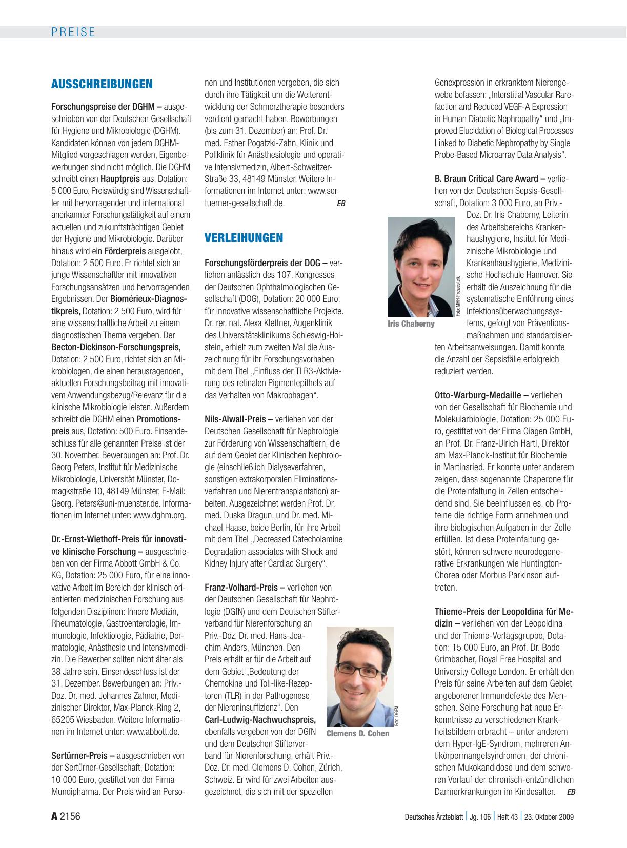 Vorschauseite 1: Ausschreibungen