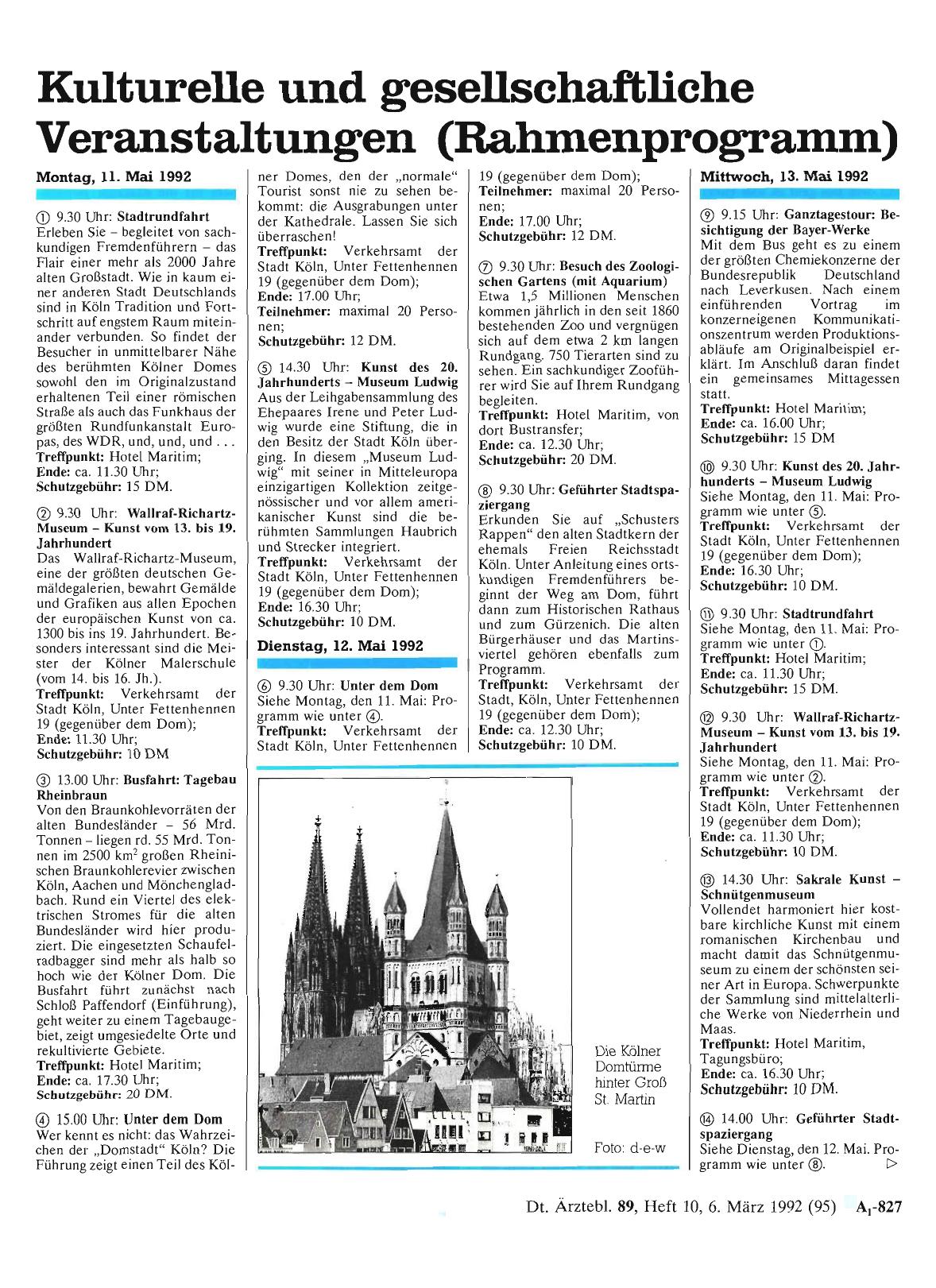 Vorschauseite 1: Kulturelle und gesellschaftliche Veranstaltungen (Rahmenprogramm)