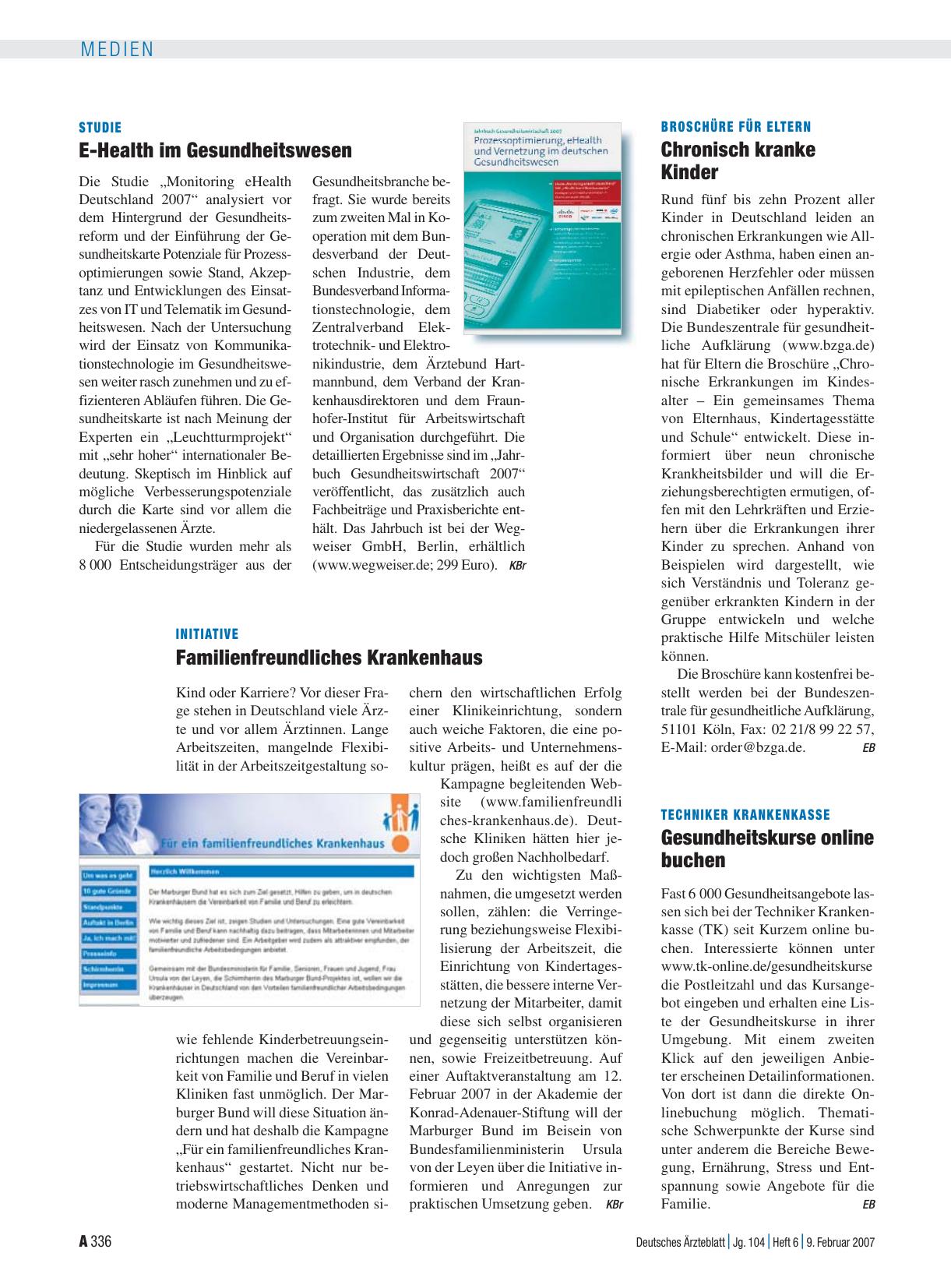 Vorschauseite 1: Initiative: Familienfreundliches Krankenhaus