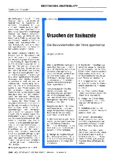 Vorschauseite 1: Ursachen der Varikozele: Die Besonderheiten der Vena spermatica