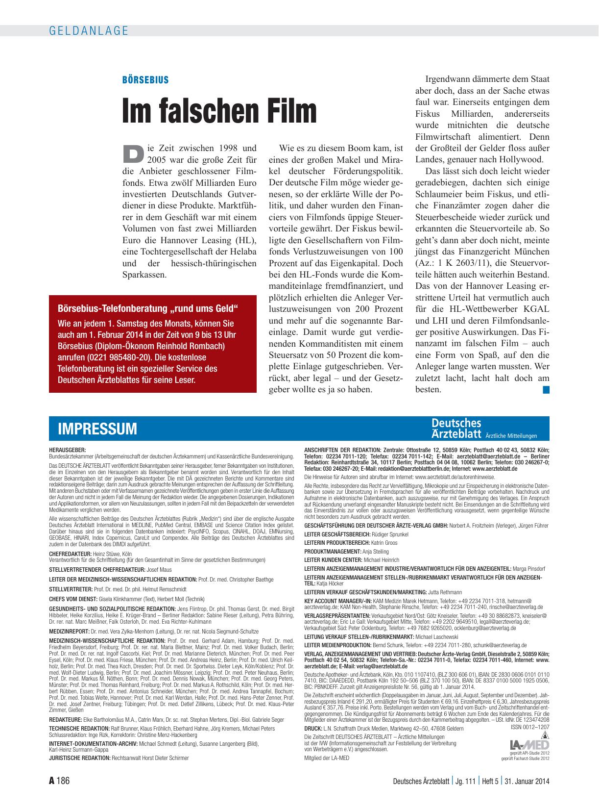 Vorschauseite 1: Börsebius: Im falschen Film