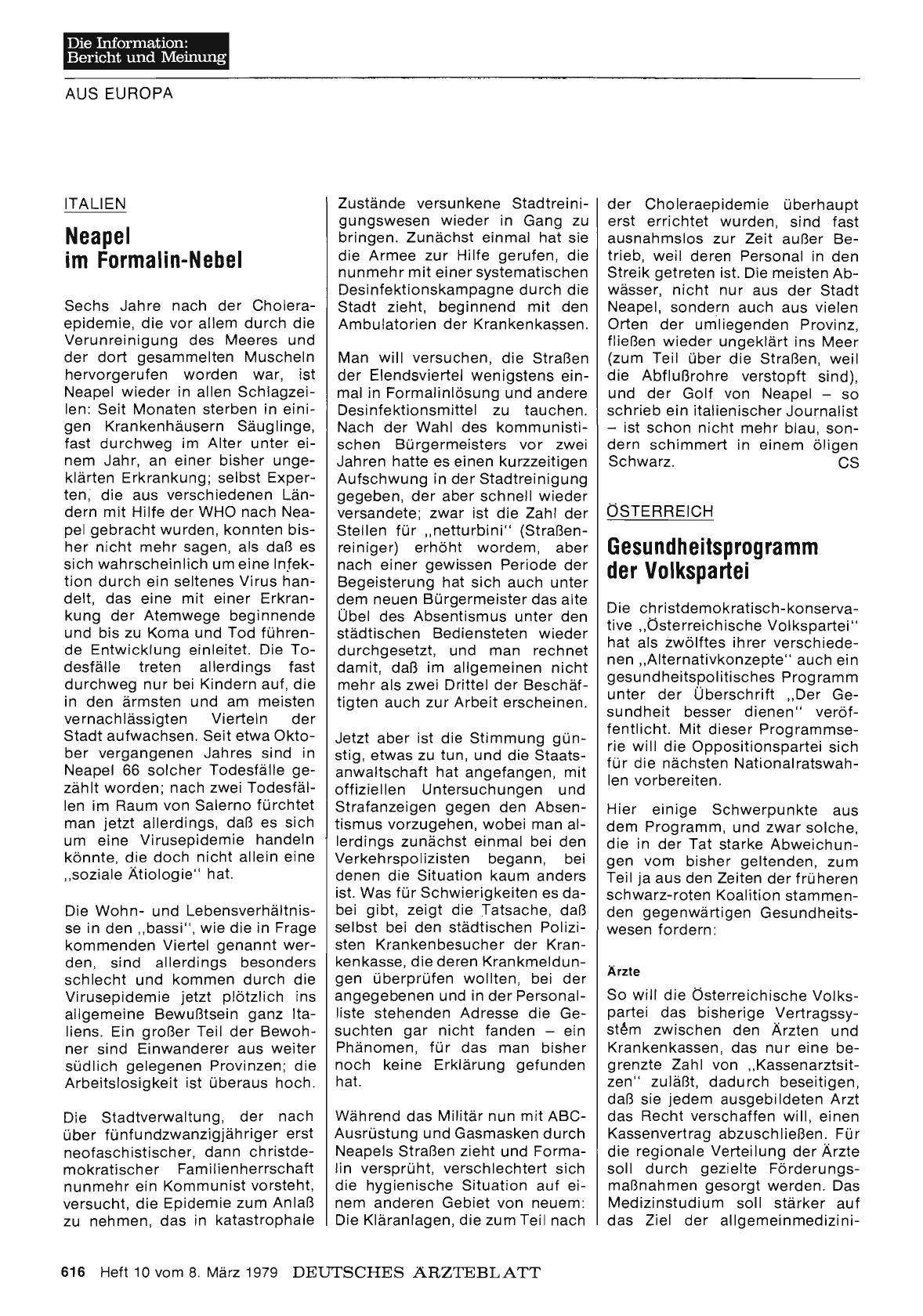Vorschauseite 1: Italien: Neapel im Formalin-Nebel