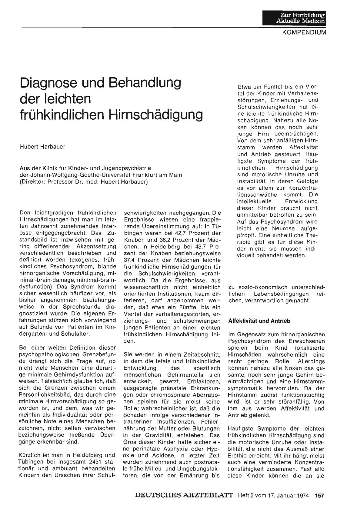 Vorschauseite 1: Diagnose und Behandlung der leichten frühkindlichen Hirnschädigung