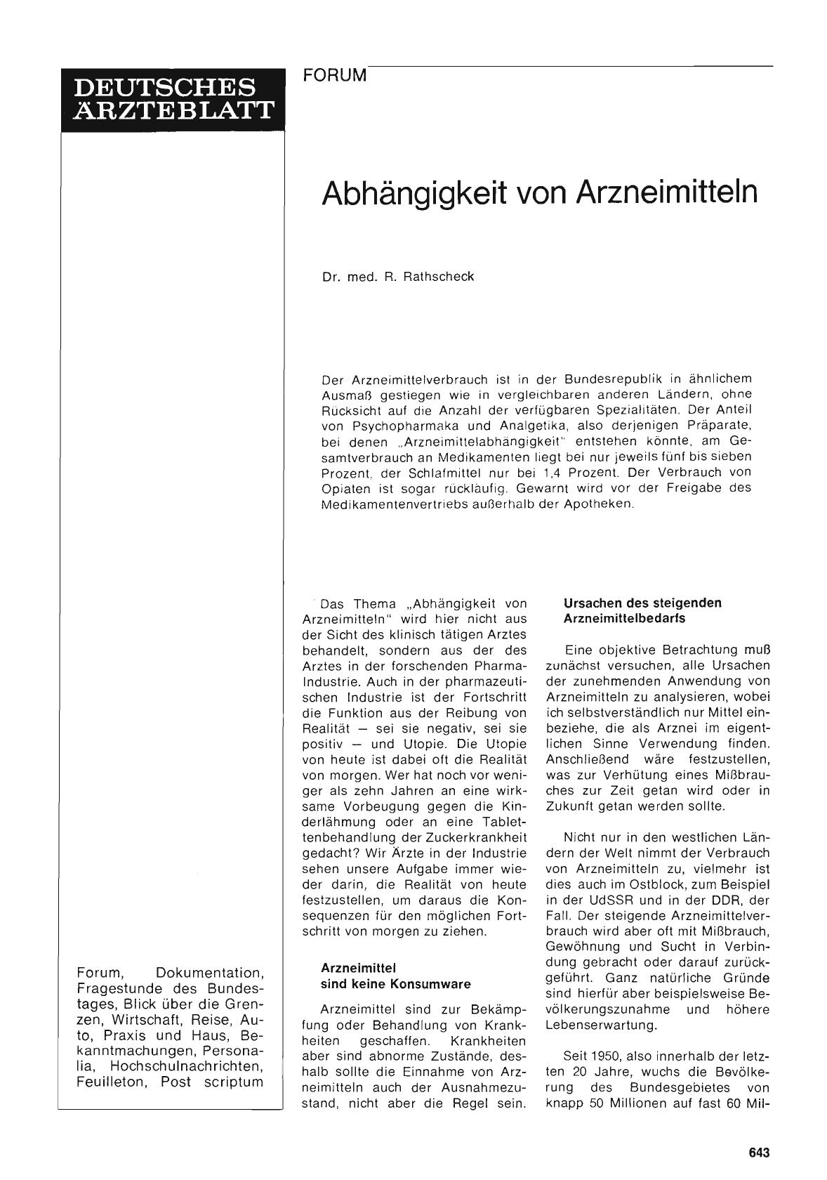 Vorschauseite 1: Abhängigkeit von Arzneimitteln