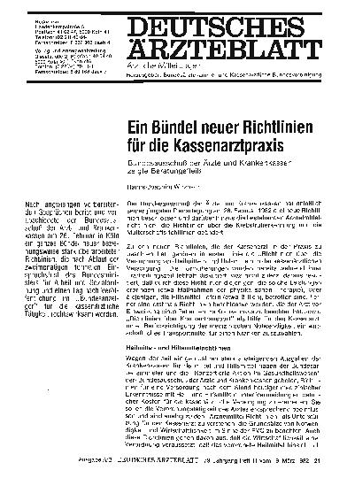 Vorschauseite 1: Ein Bündel neuer Richtlinien für die Kassenarztpraxis
