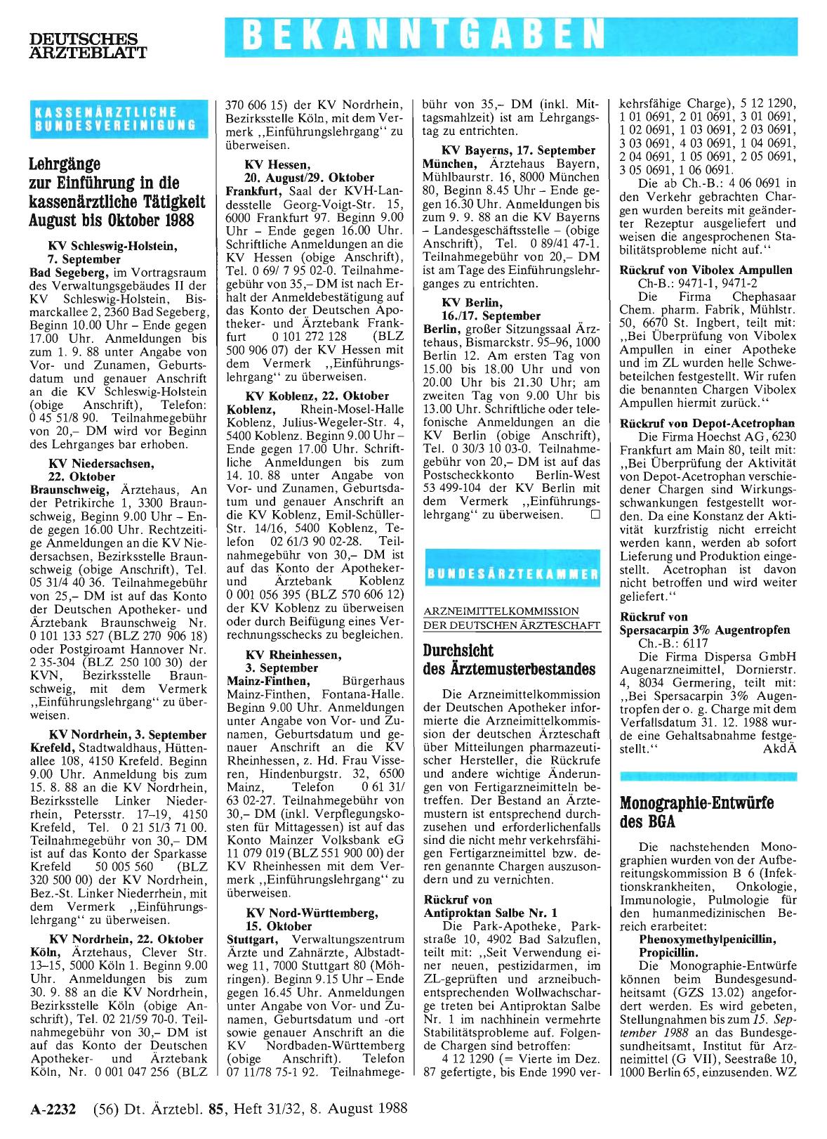 Vorschauseite 1: Durchsicht des Ärztemusterbestandes