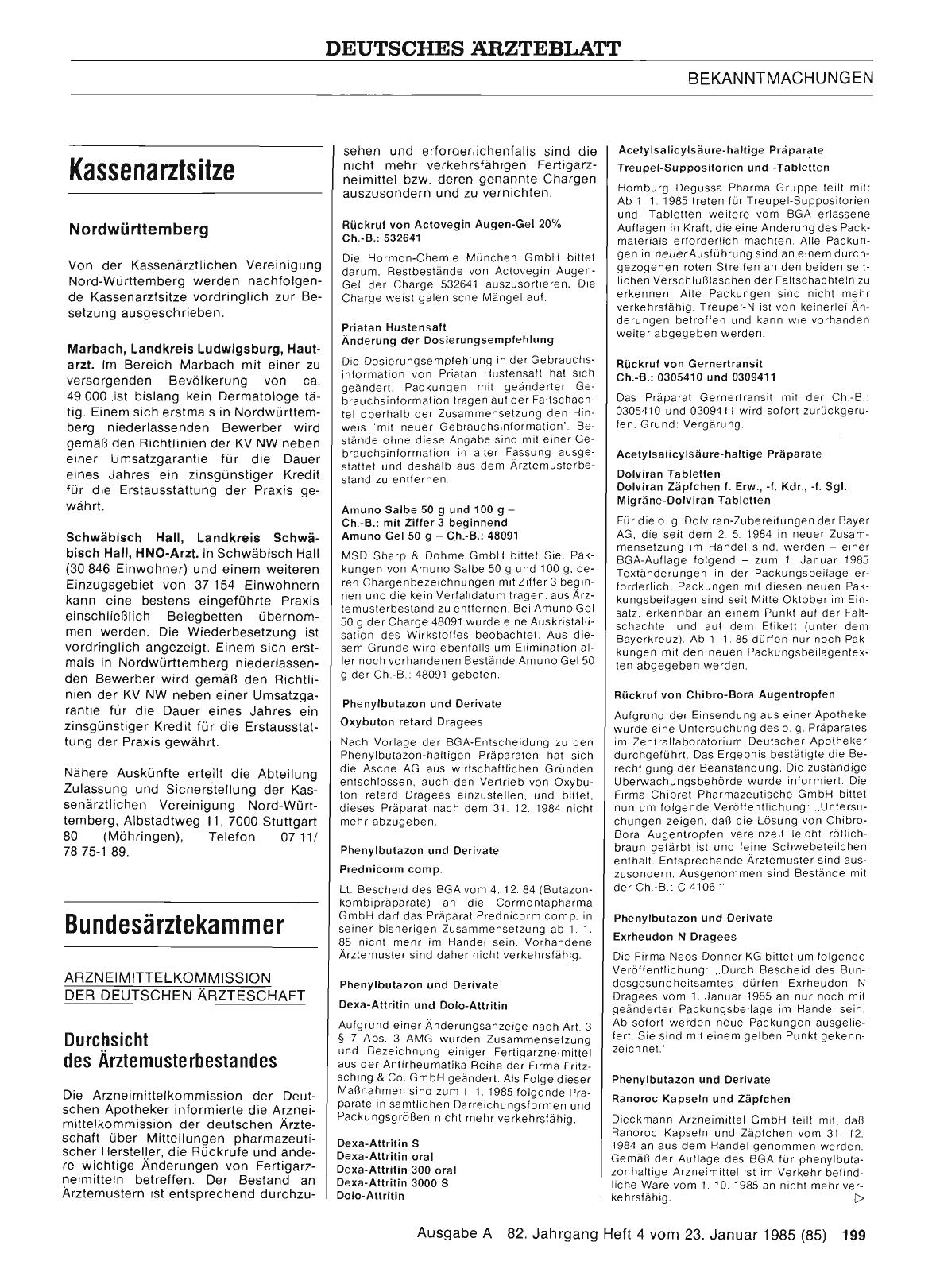 Vorschauseite 1: Durchsicht des Ärztemusterbestandes