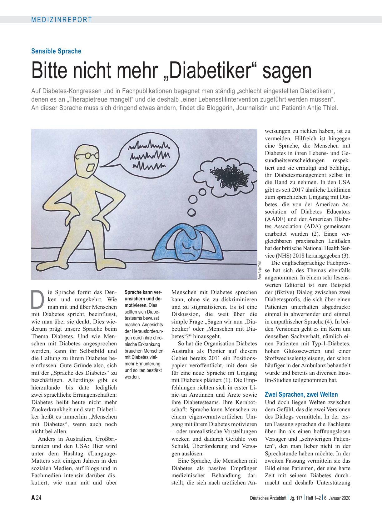 Vorschauseite 1: Sensible Sprache: Bitte nicht mehr „Diabetiker“ sagen