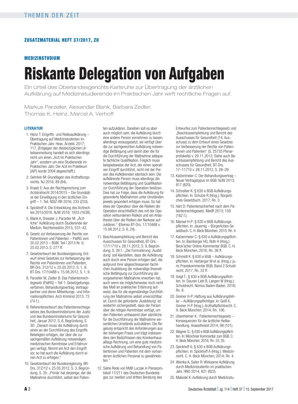 Vorschauseite 3: Medizinstudium: Riskante Delegation von Aufgaben