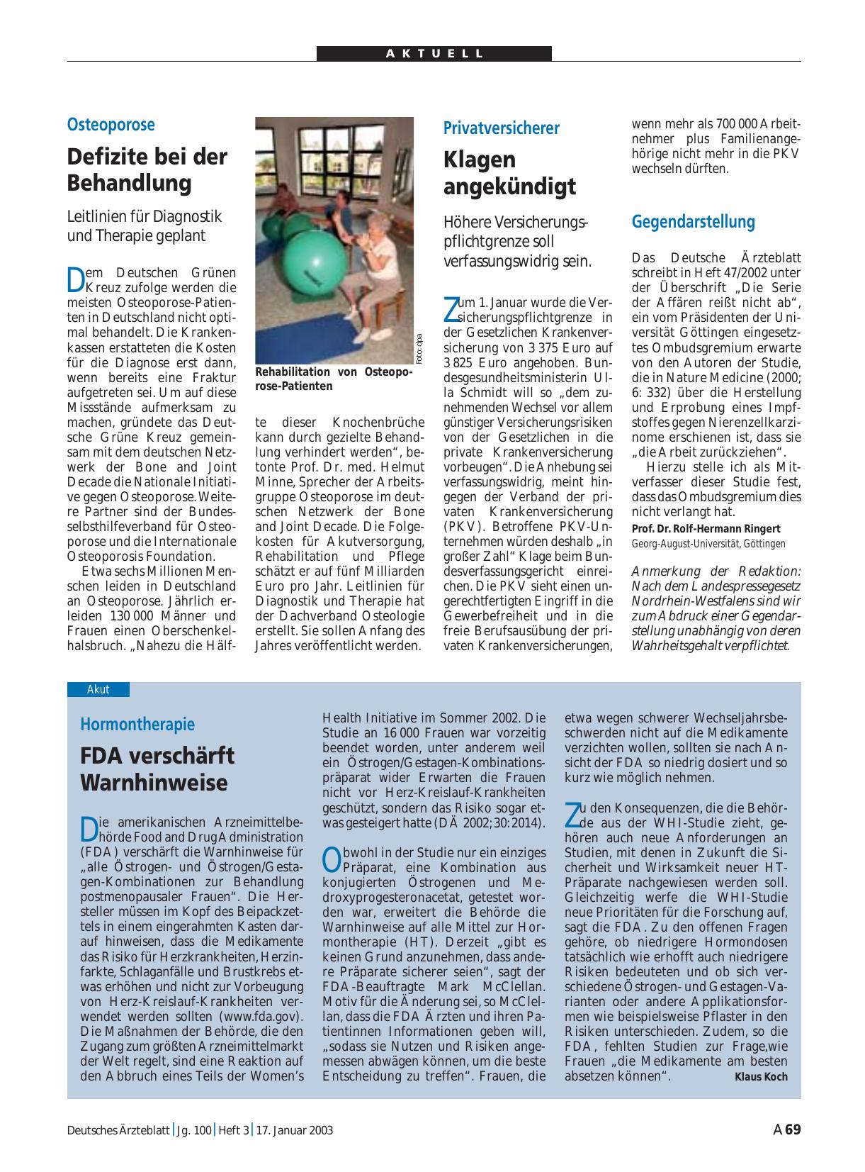 Vorschauseite 1: Privatversicherer: Klagen angekündigt