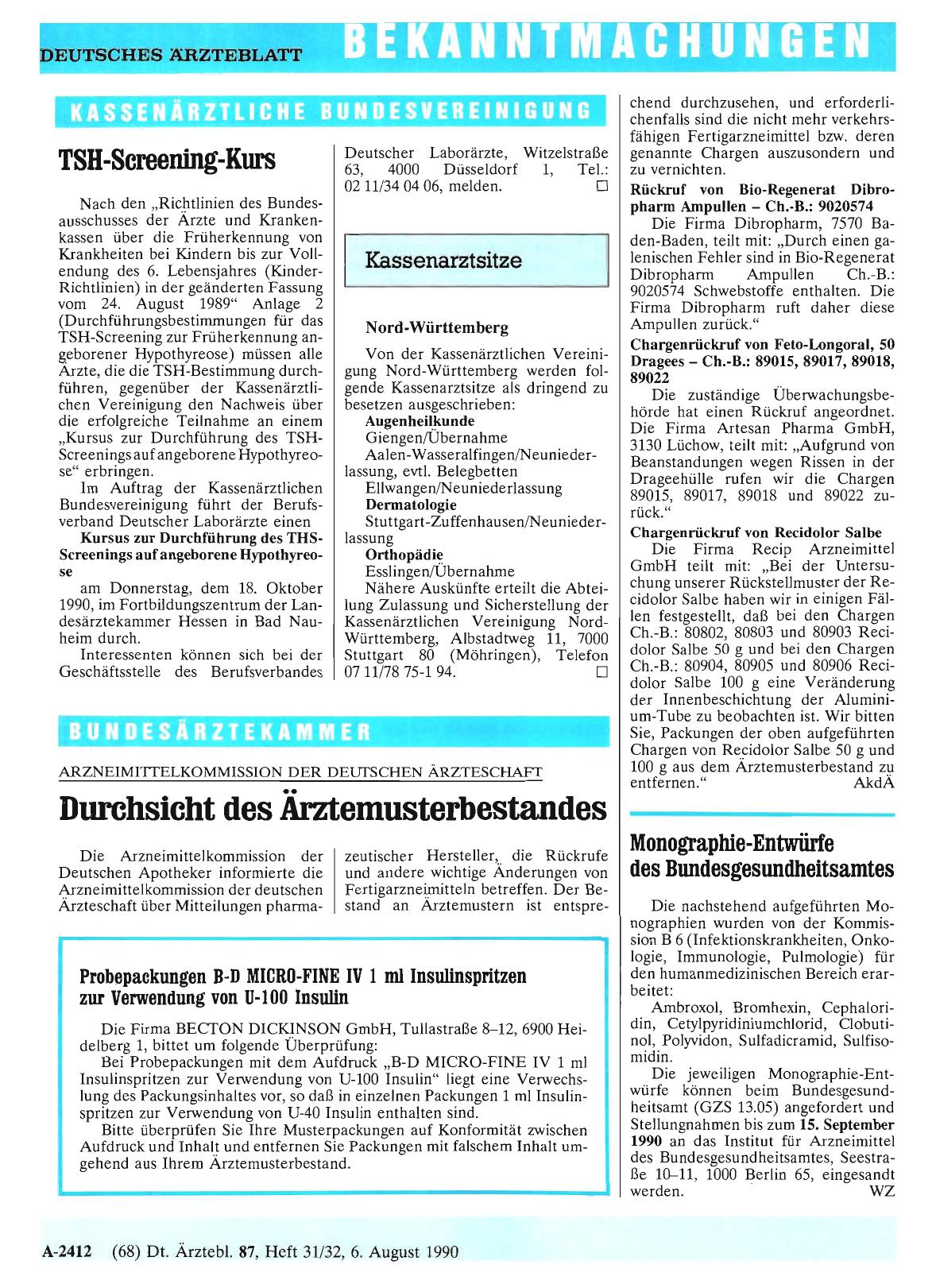 Vorschauseite 1: Kassenarztsitze