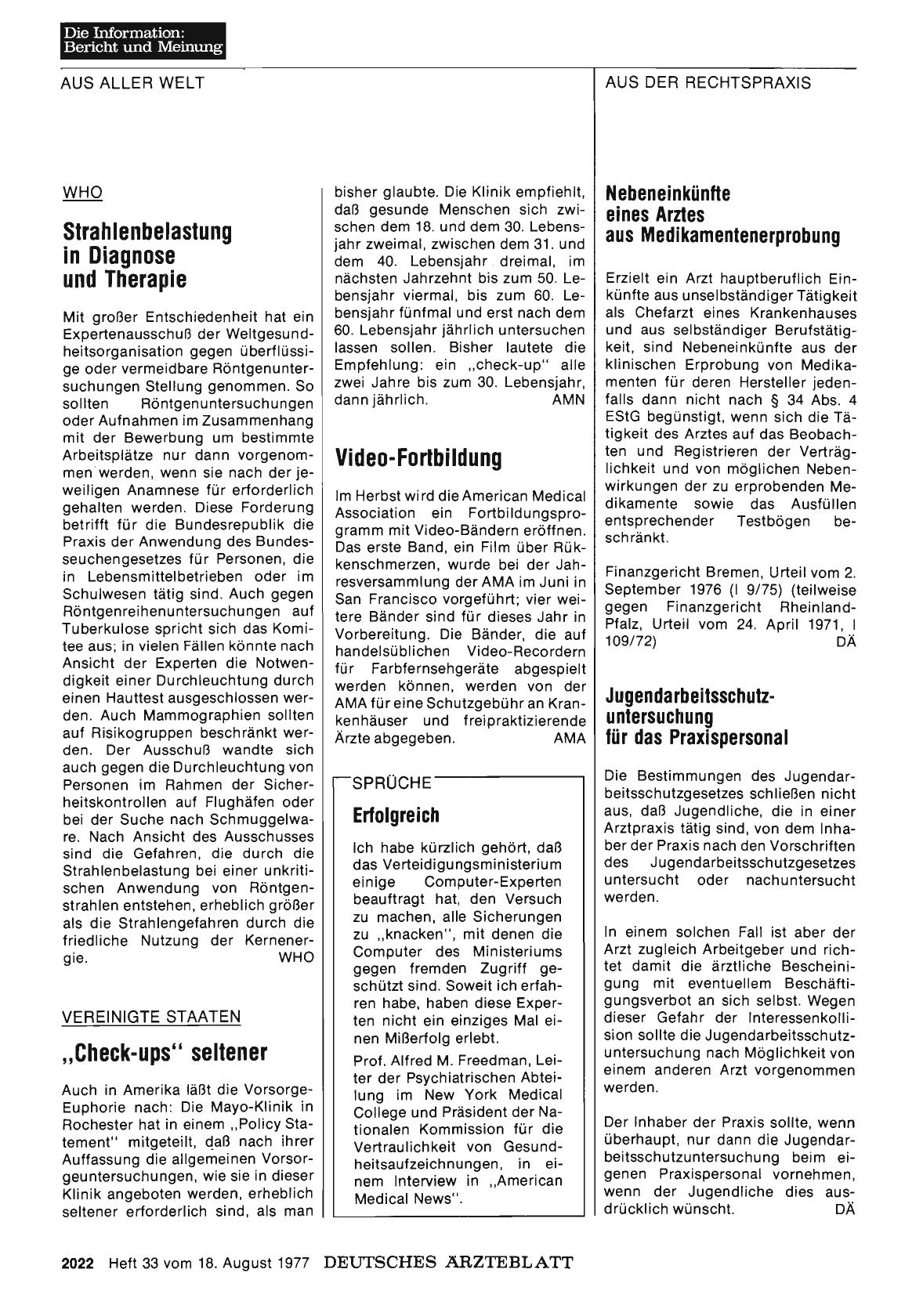 Vorschauseite 1: WHO: Strahlenbelastung in Diagnose und Therapie