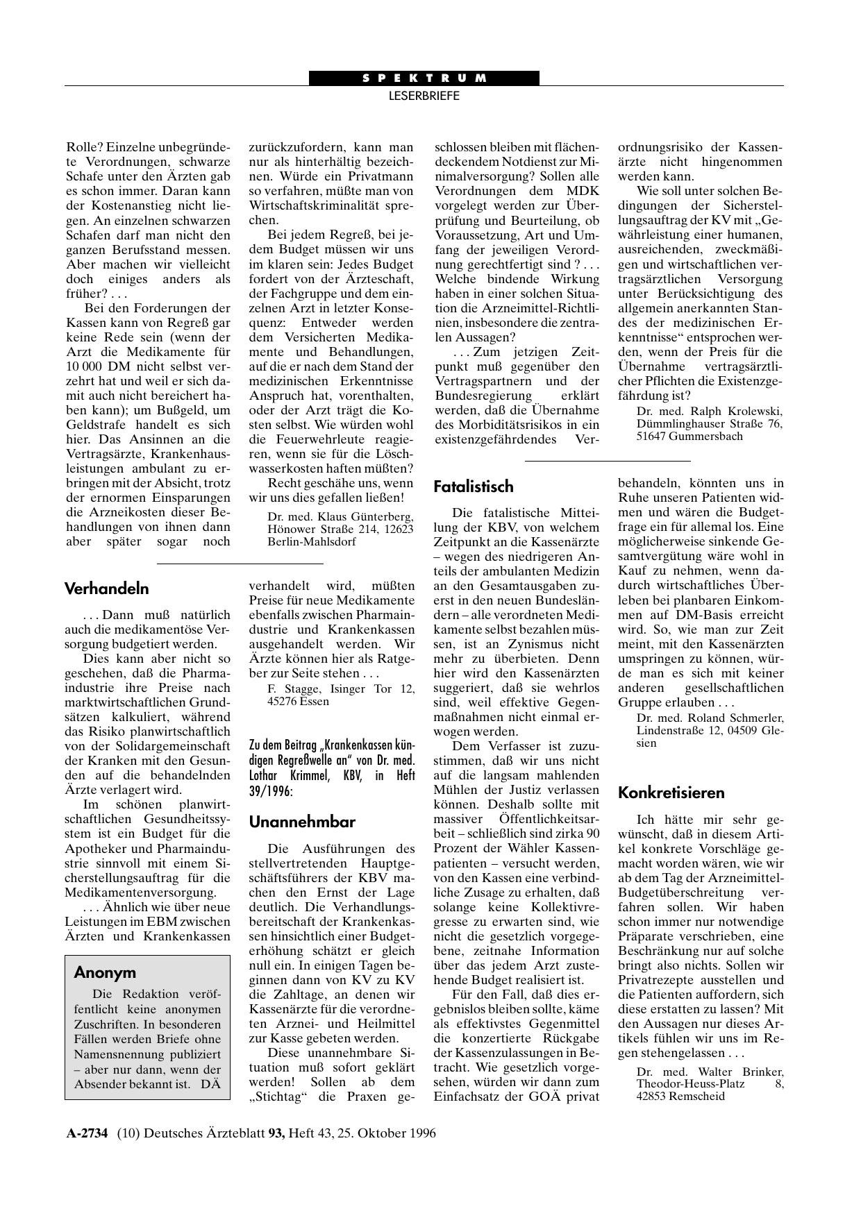 Vorschauseite 1: Arzneibudgets: Anonym