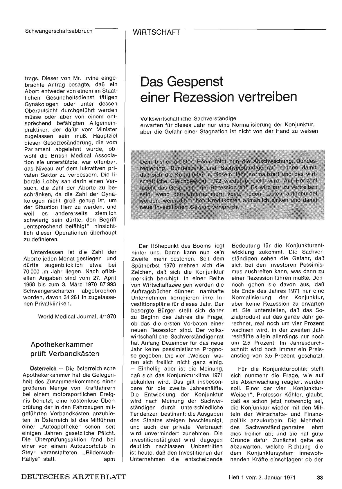Vorschauseite 1: Das Gespenst einer Rezession vertreiben