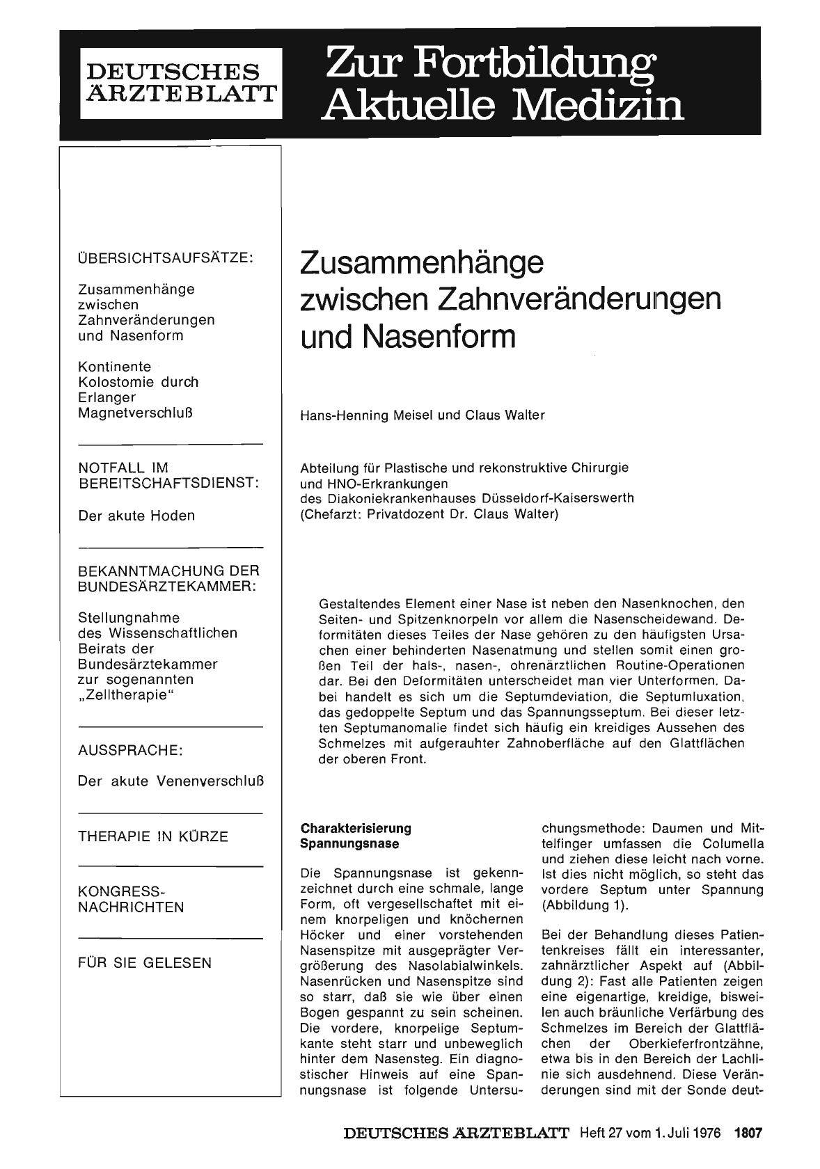 Vorschauseite 1: Zusammenhänge zwischen Zahnveränderungen und Nasenform