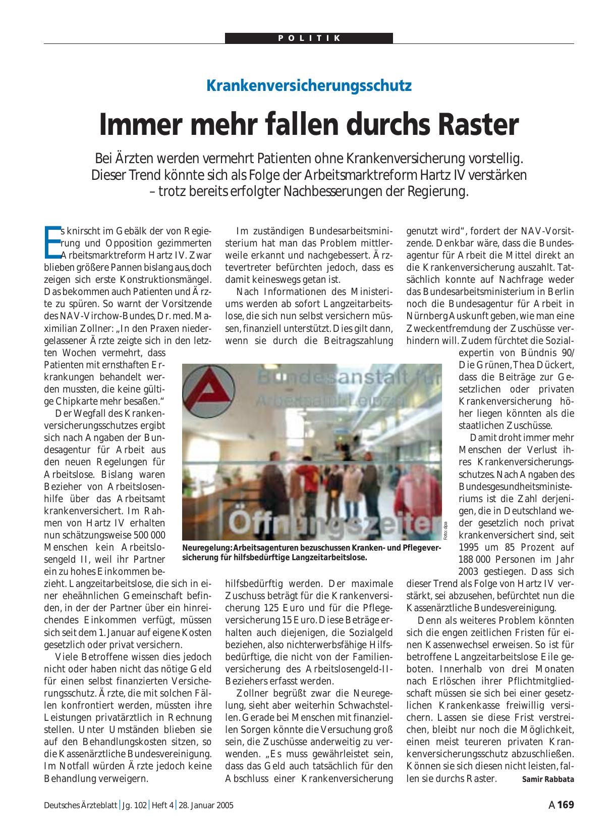 Vorschauseite 1: Krankenversicherungsschutz: Immer mehr fallen durchs Raster