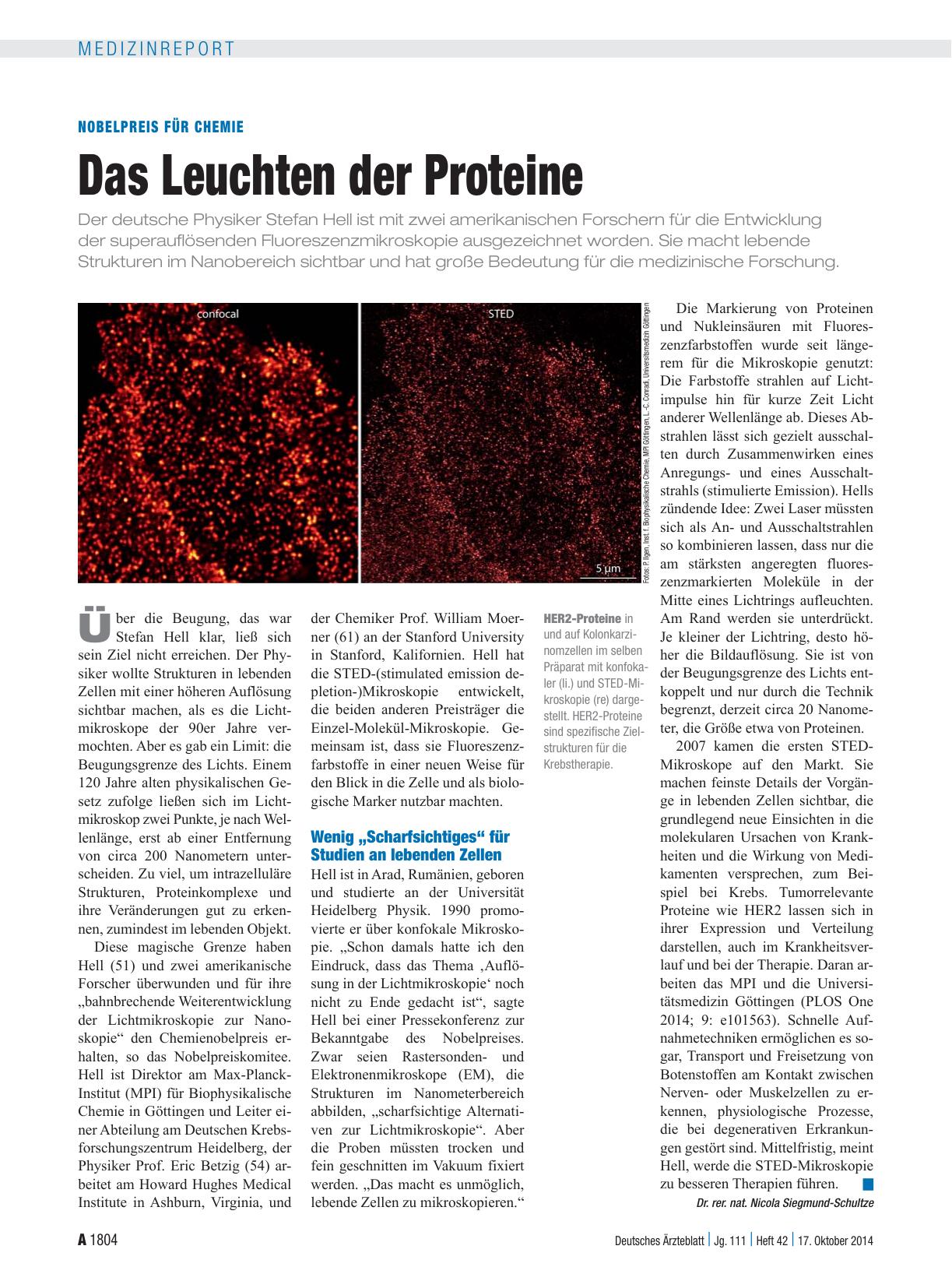 Vorschauseite 1: Nobelpreis für Chemie: Das Leuchten der Proteine