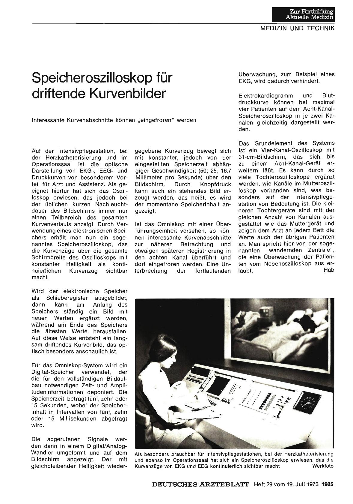 Vorschauseite 1: Speicheroszilloskop für driftende Kurvenbilder