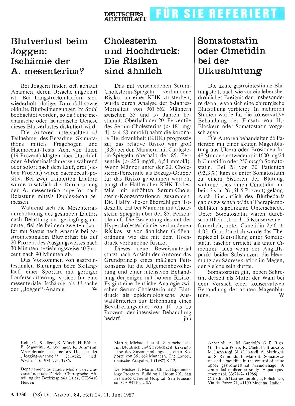 Vorschauseite 1: Blutverlust beim Joggen: Ischämie der A. mesenterica?