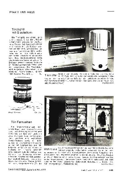 Vorschauseite 1: Tischgrill mit Glastellern / Tür-Fernsehen / Tischlüfter / Wohndiele