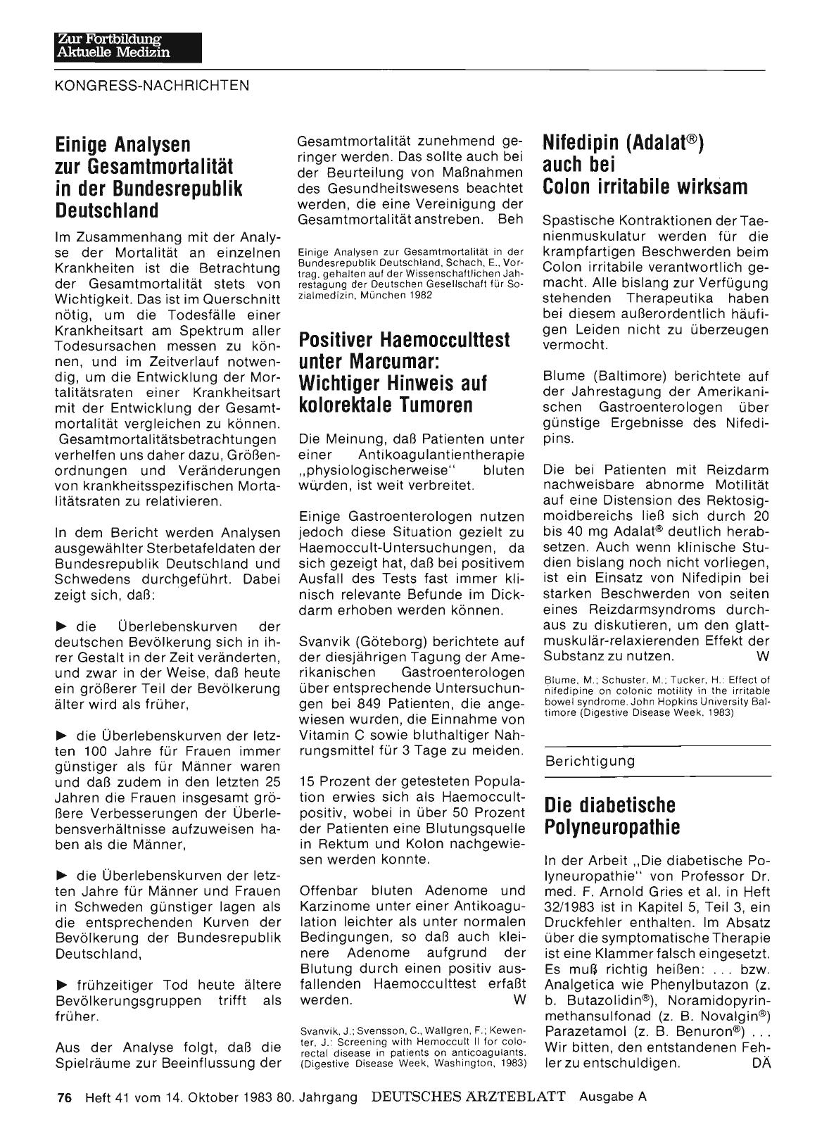 Vorschauseite 1: Einige Analysen zur Gesamtmortalität in der Bundesrepublik Deutschland