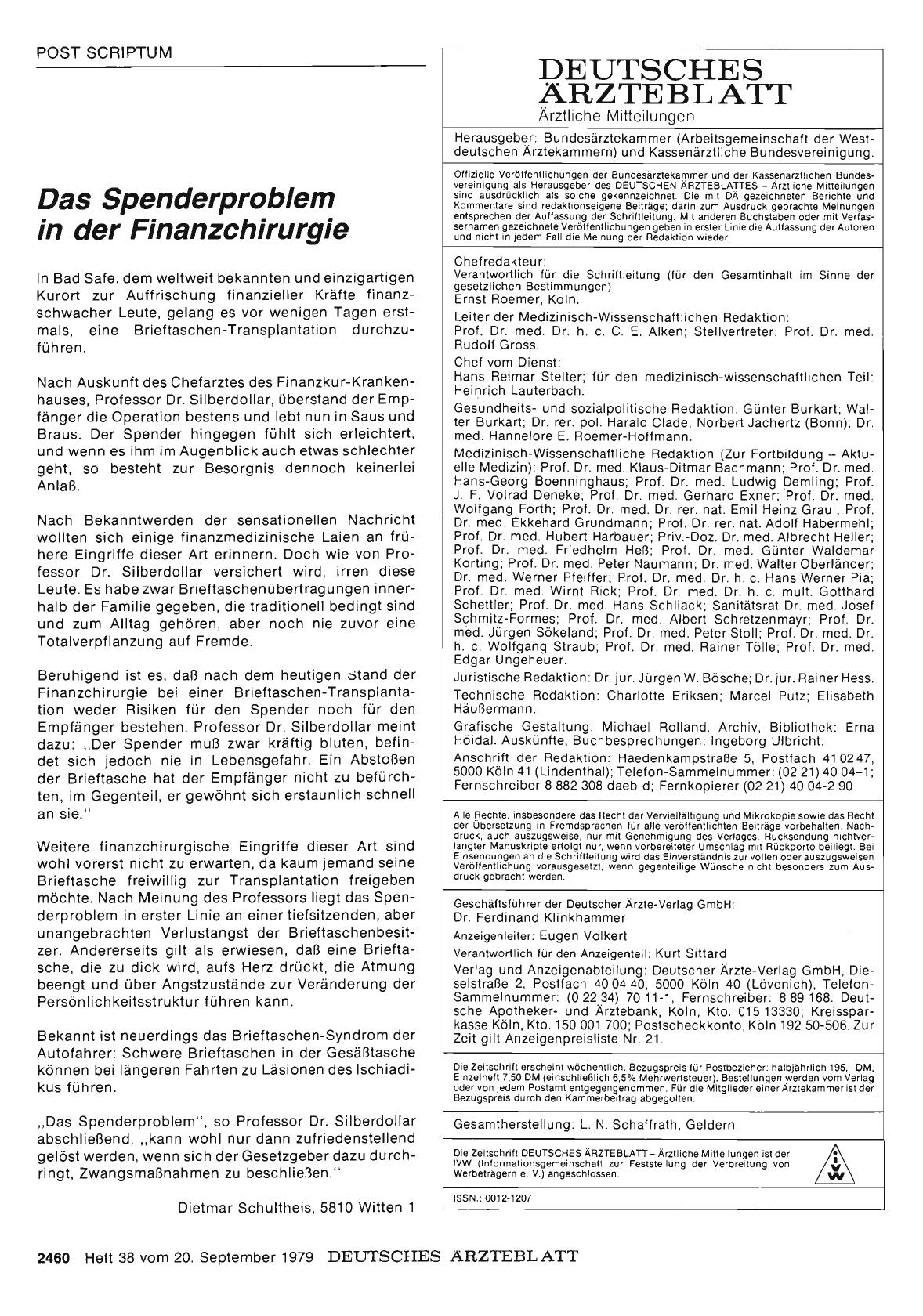 Vorschauseite 1: Das Spenderproblem in der Finanzchirurgie