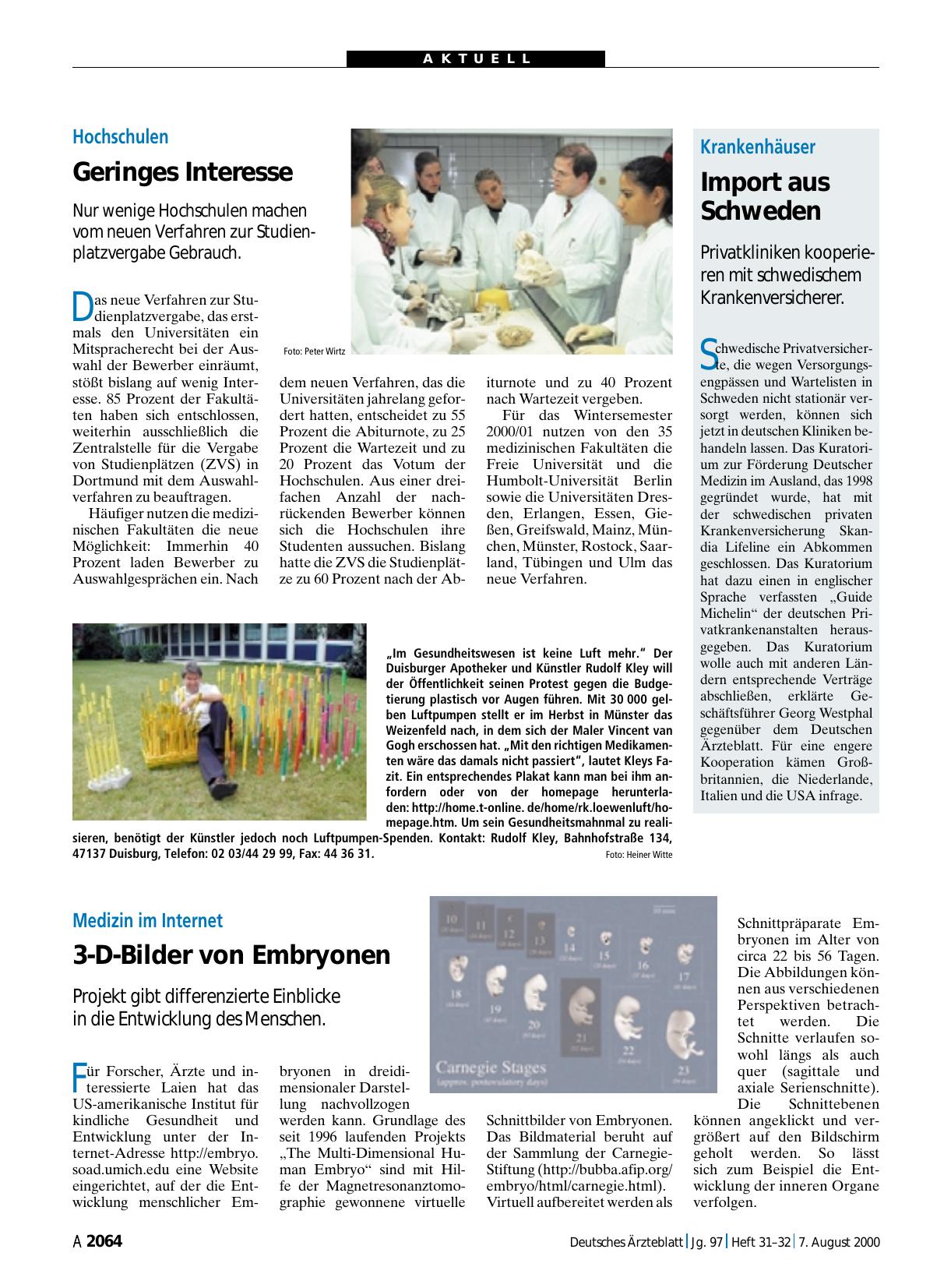 Vorschauseite 1: Hochschulen: Geringes Interesse