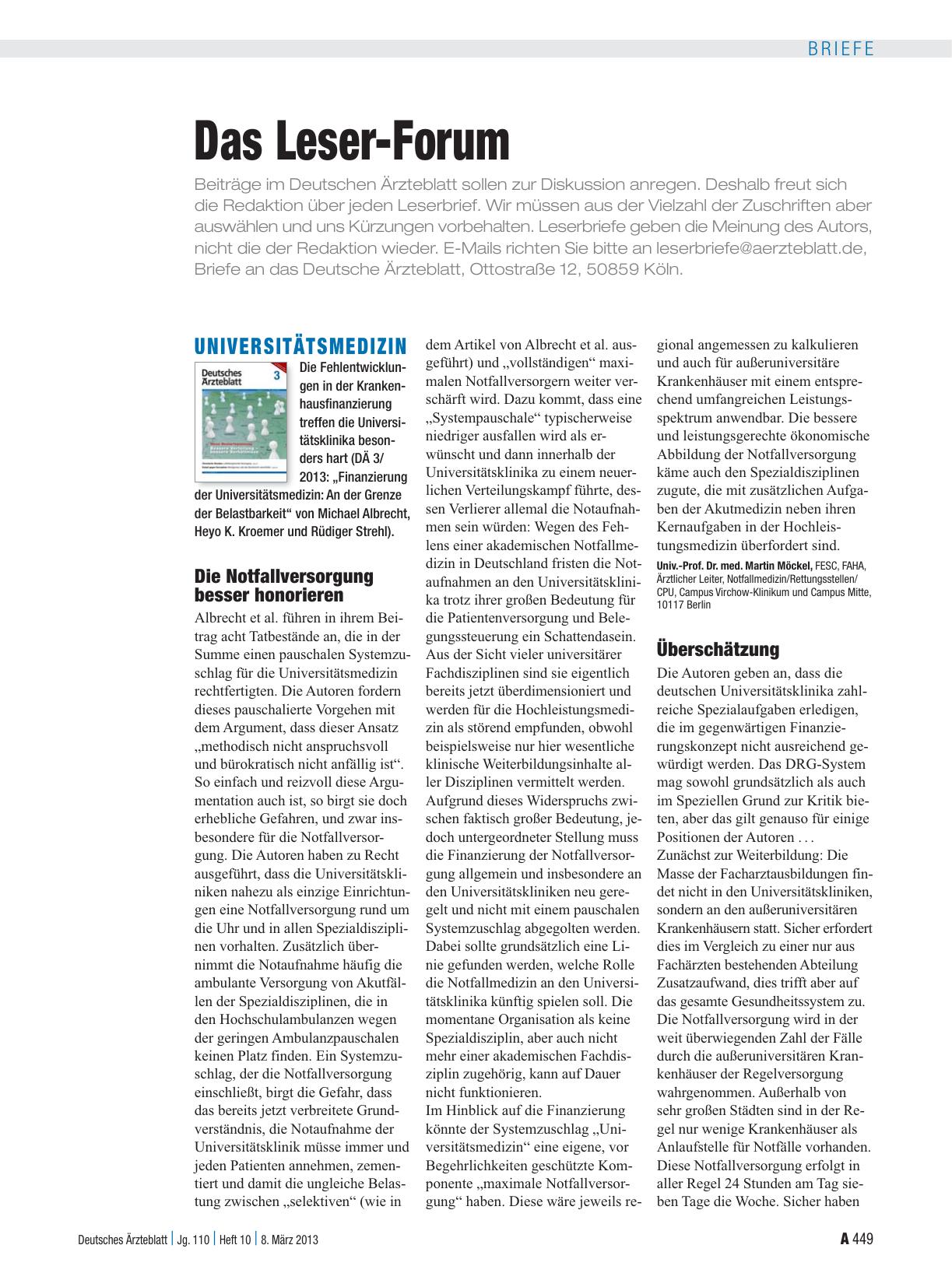 Vorschauseite 1: Universitätsmedizin: Überschätzung