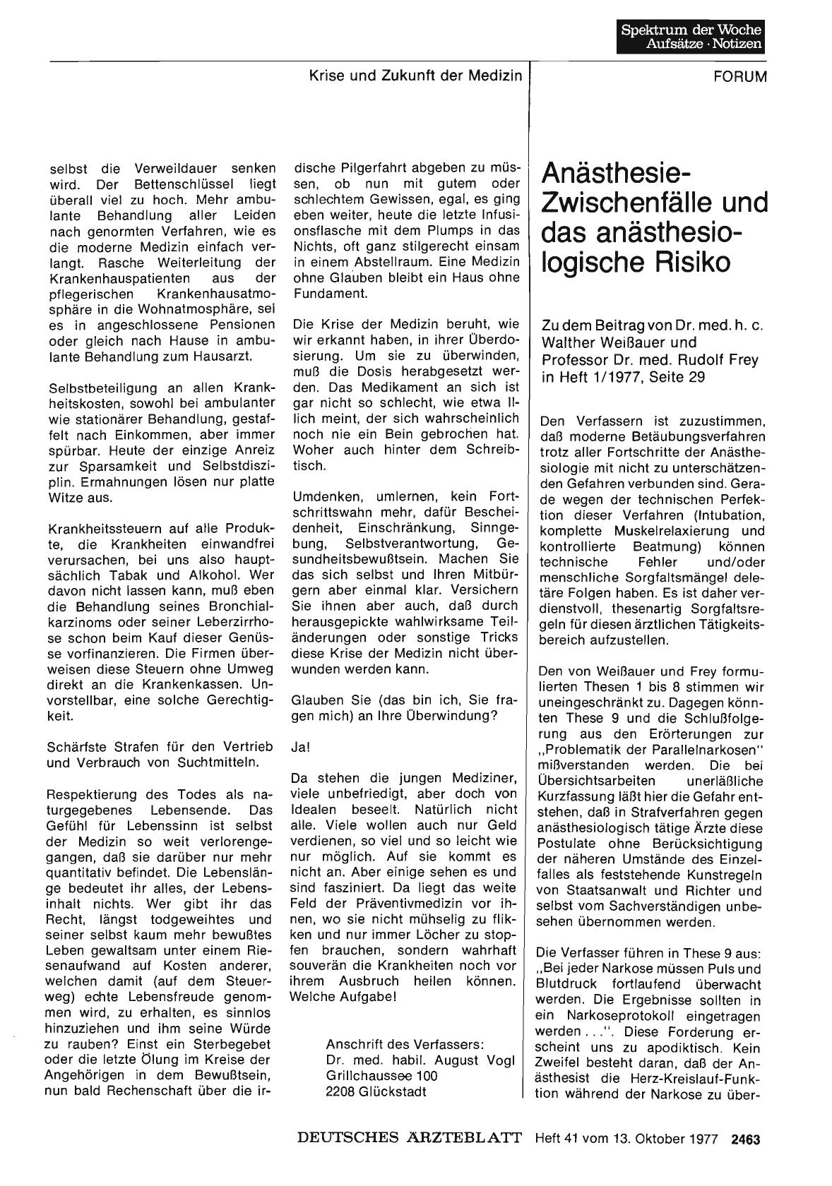 Vorschauseite 1: Anästhesie-Zwischenfälle und das anästhesiologische Risiko: Stellungnahme