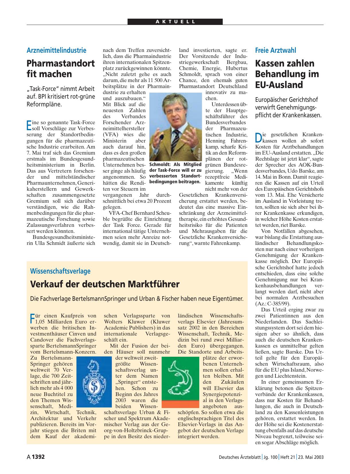 Vorschauseite 1: Arzneimittelindustrie: Pharmastandort fit machen