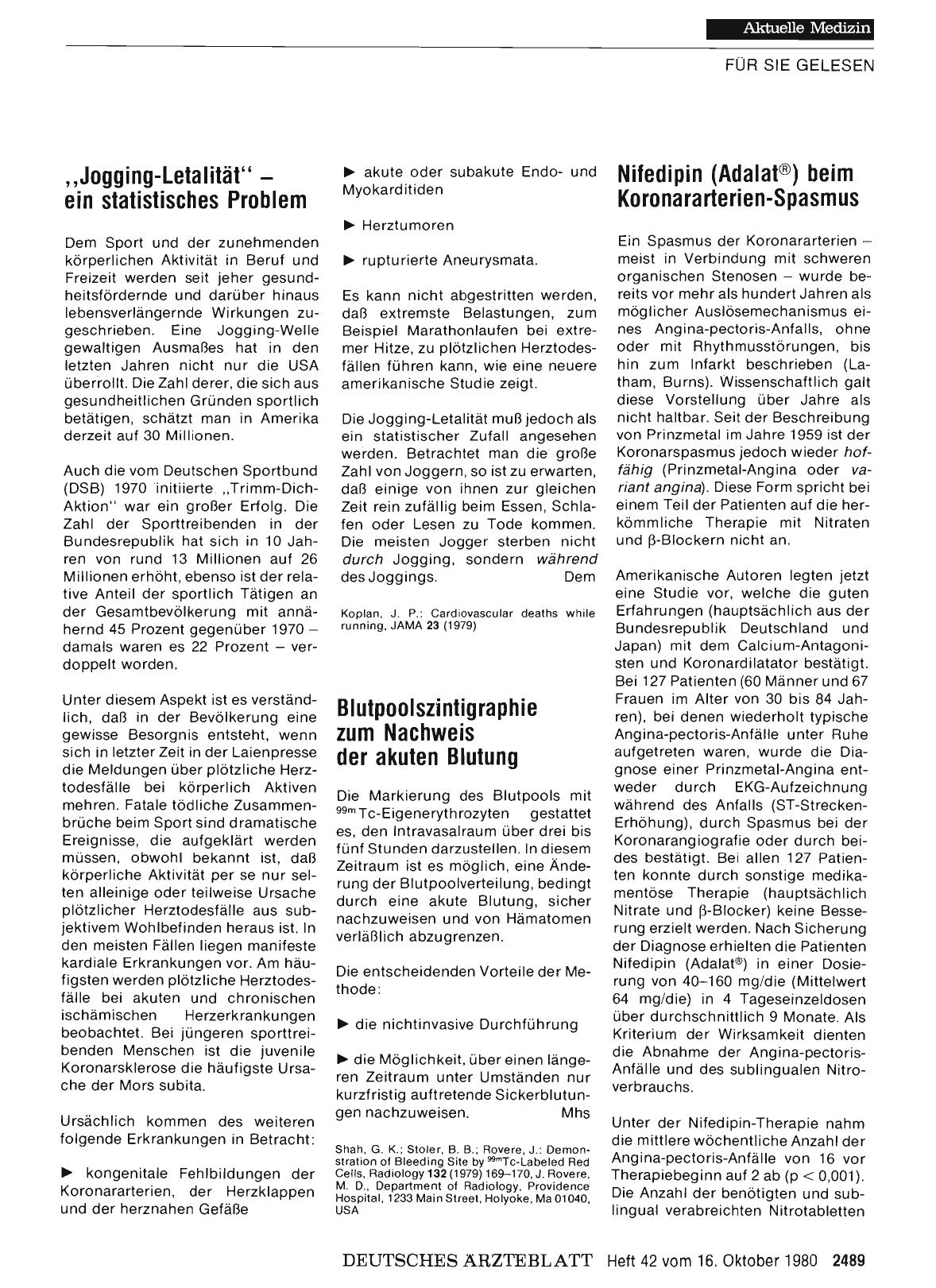 Vorschauseite 1: , ,Jogging-Letalität“ - ein statistisches Problem