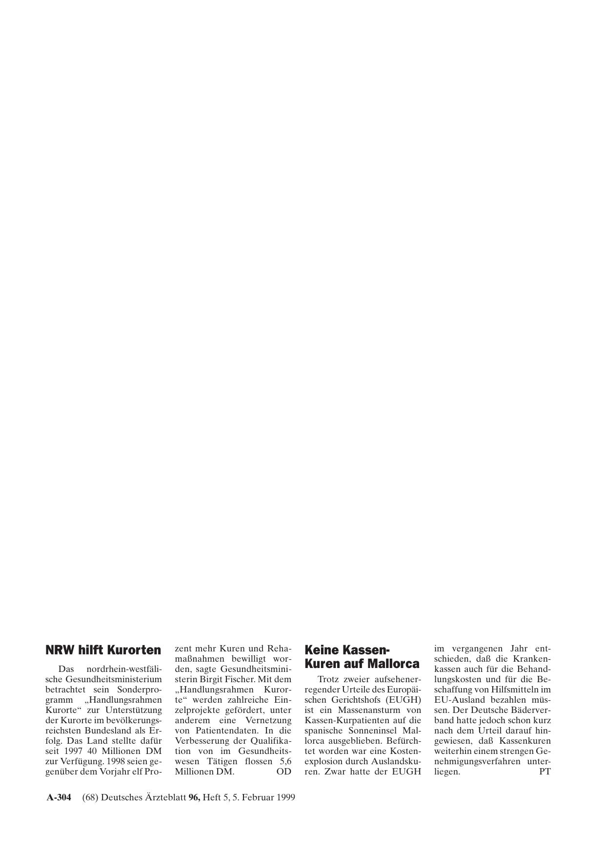 Vorschauseite 1: NRW hilft Kurorten