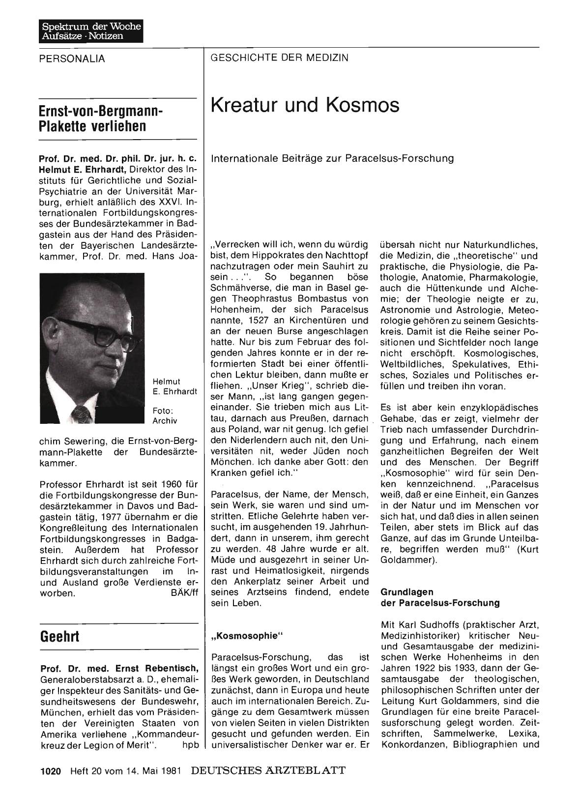 Vorschauseite 1: Kreatur und Kosmos