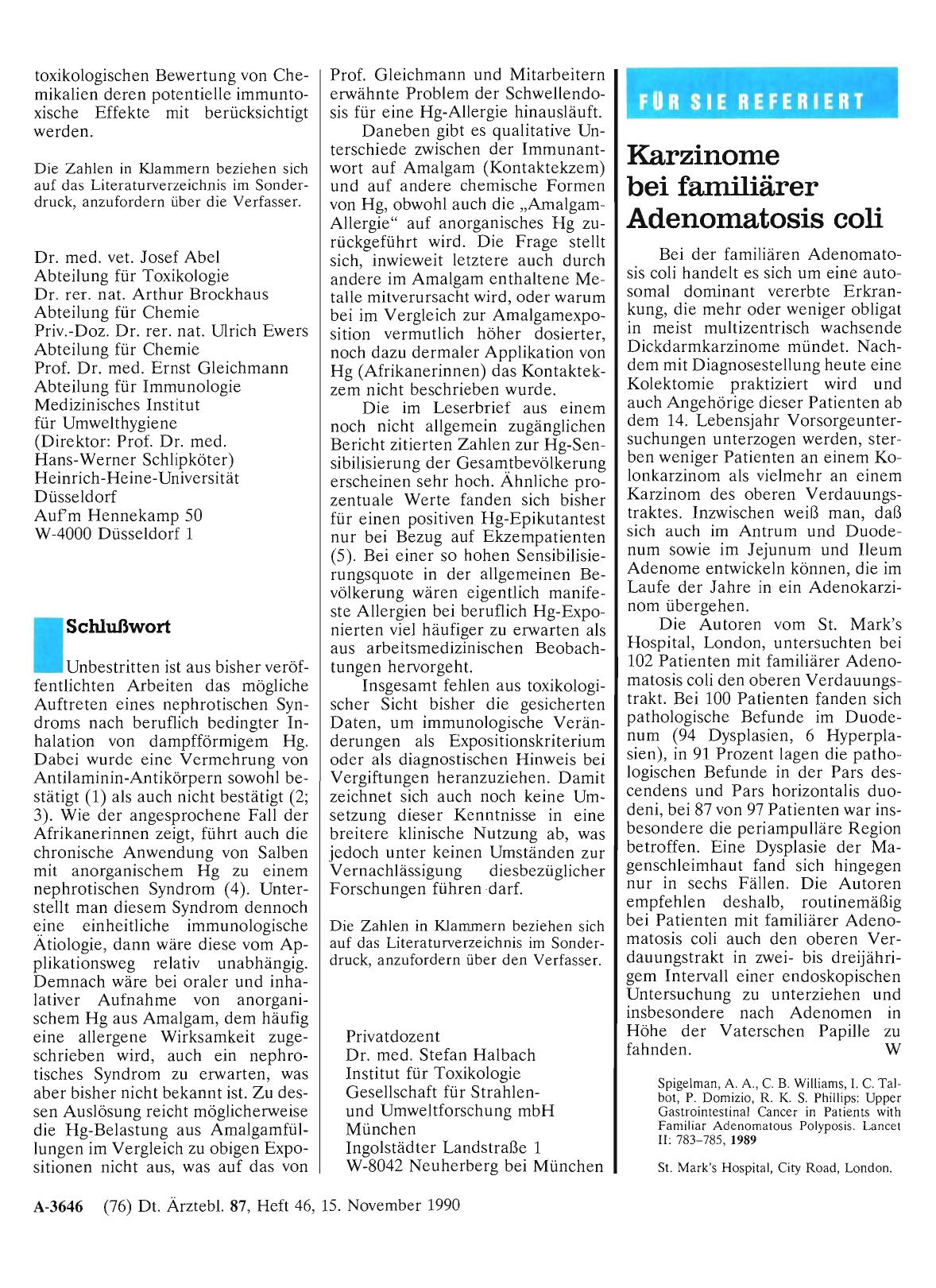 Vorschauseite 1: Karzinome bei familiärer Adenomatosis coli