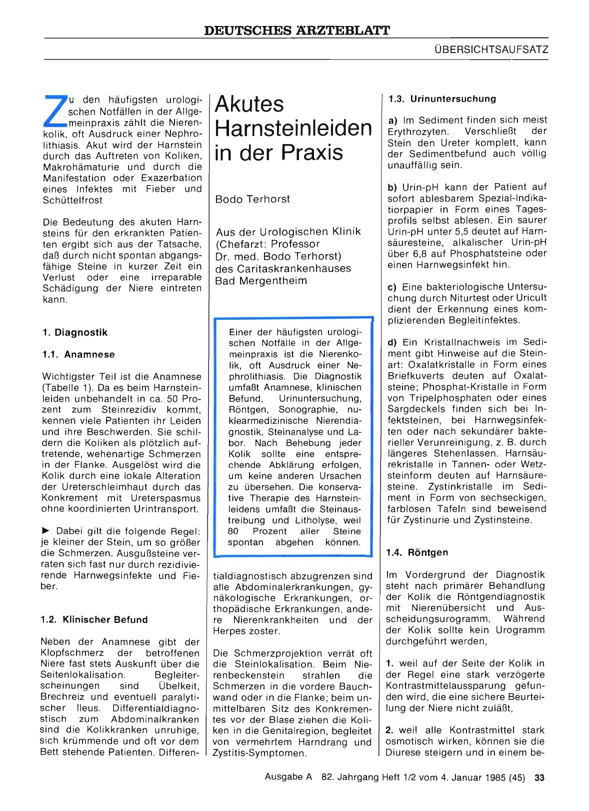 Vorschauseite 1: Akutes Harnsteinleiden in der Praxis