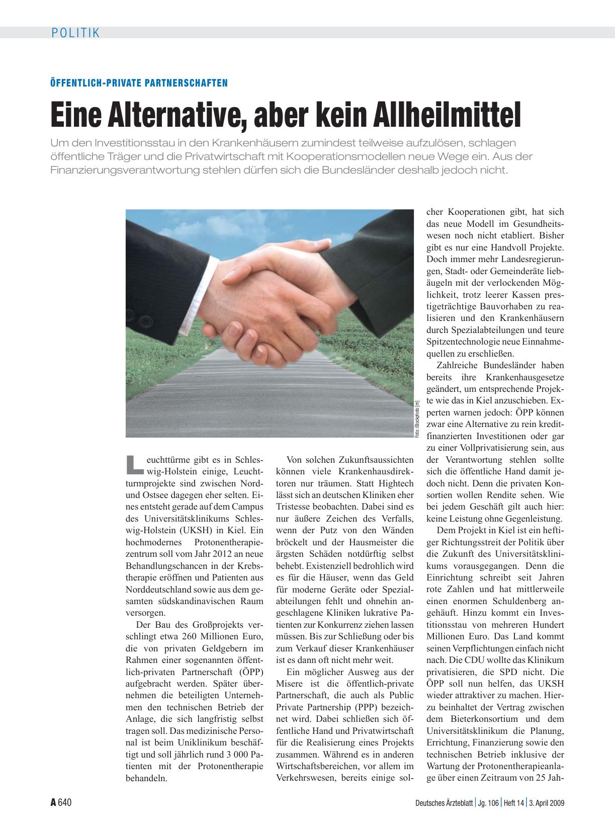 Vorschauseite 1: Öffentlich-private Partnerschaften: Eine Alternative, aber kein Allheilmittel