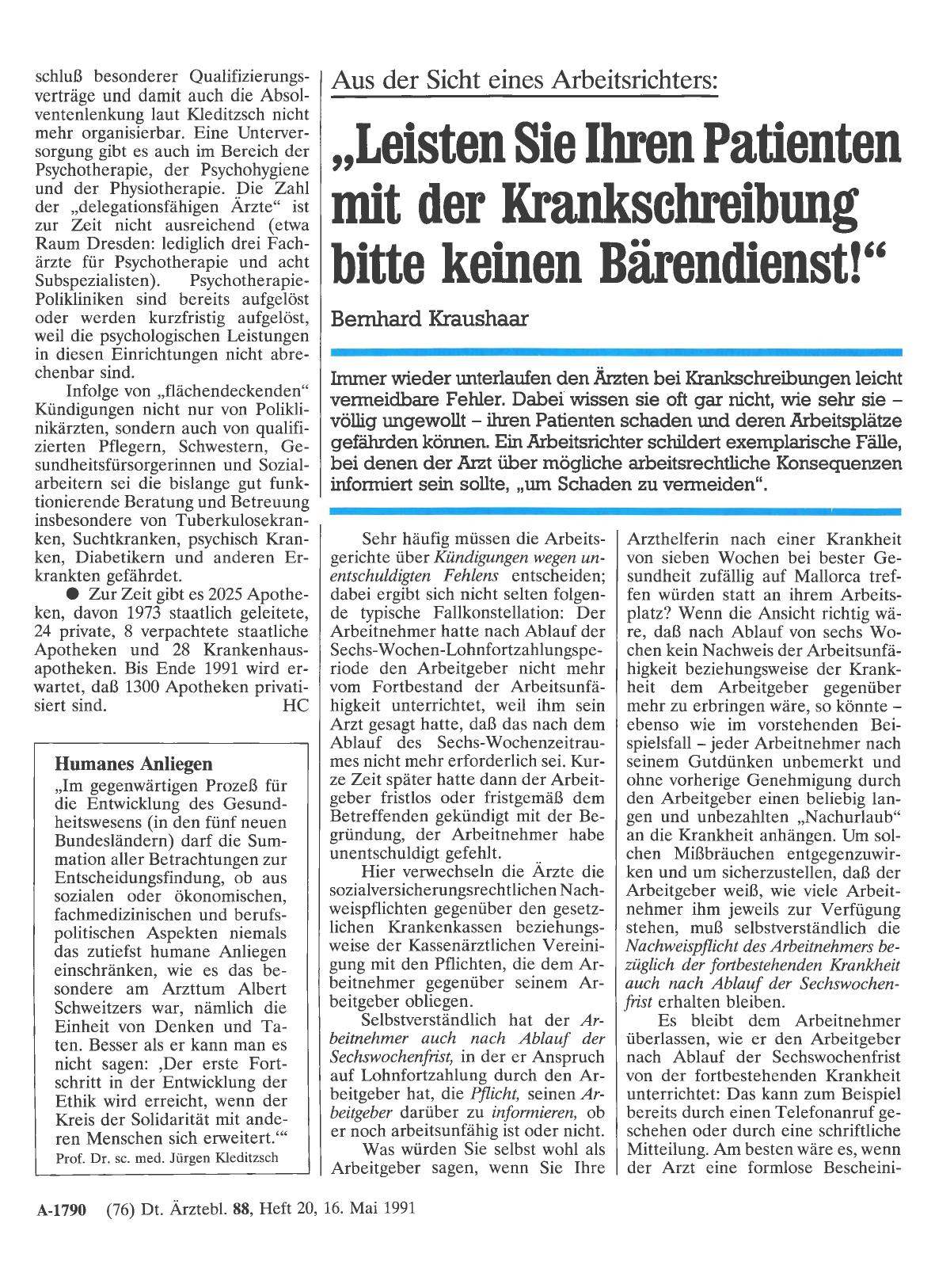Vorschauseite 1: Aus der Sicht eines Arbeitsrichters: „Leisten Sie Ihren Patienten mit der Krankschreibung bitte keinen Bärendienst! “