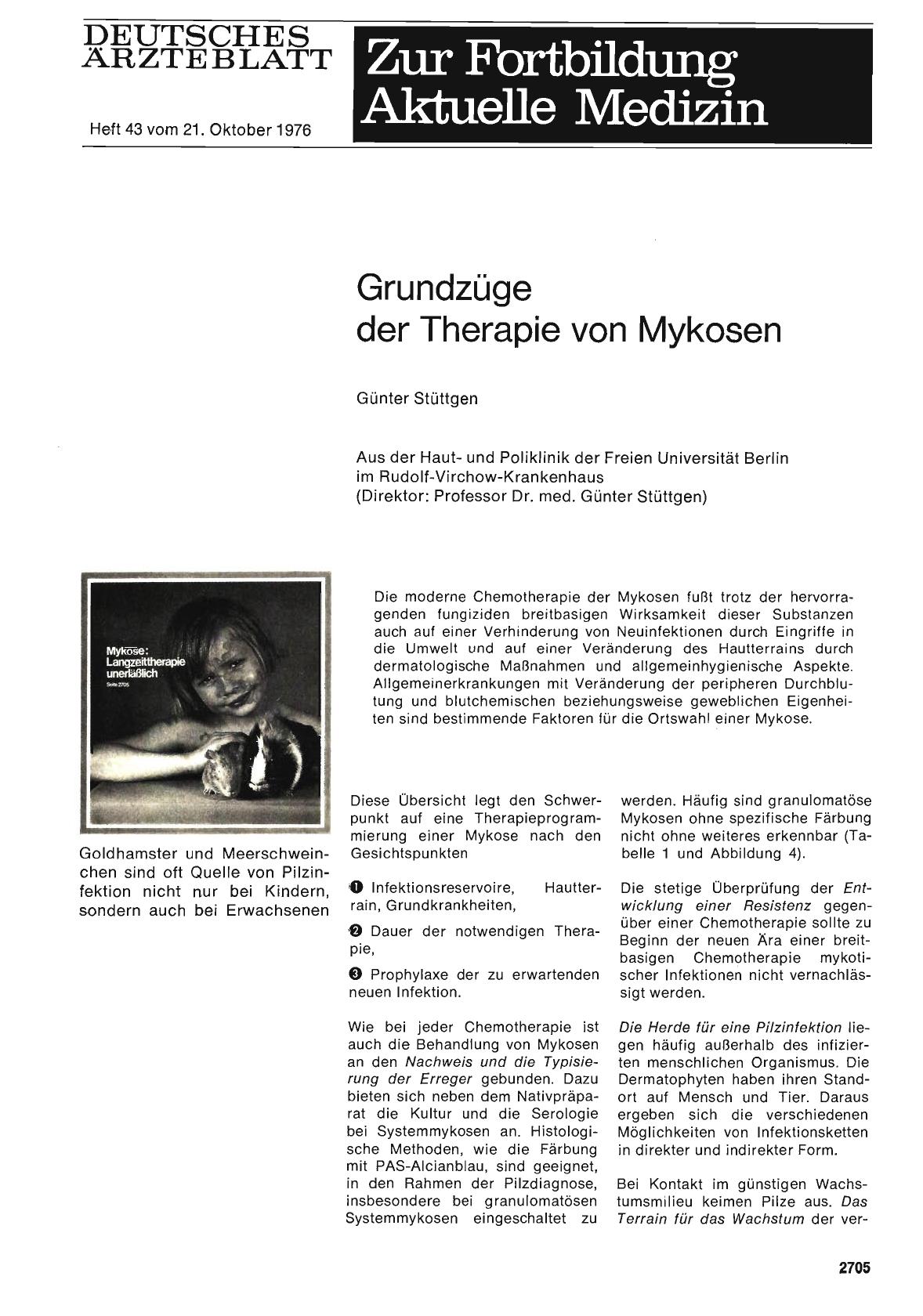Vorschauseite 1: Grundzüge der Therapie von Mykosen