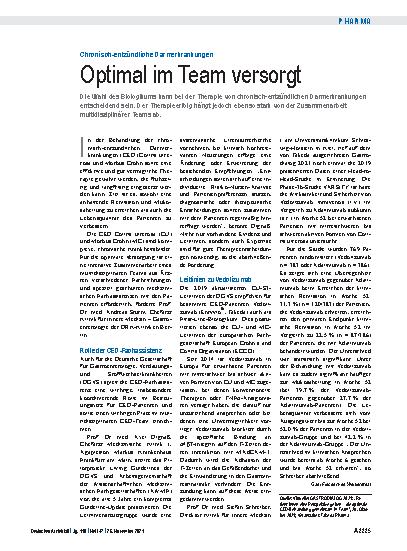 Vorschauseite 1: Chronisch-entzündliche Darmerkrankungen: Optimal im Team versorgt
