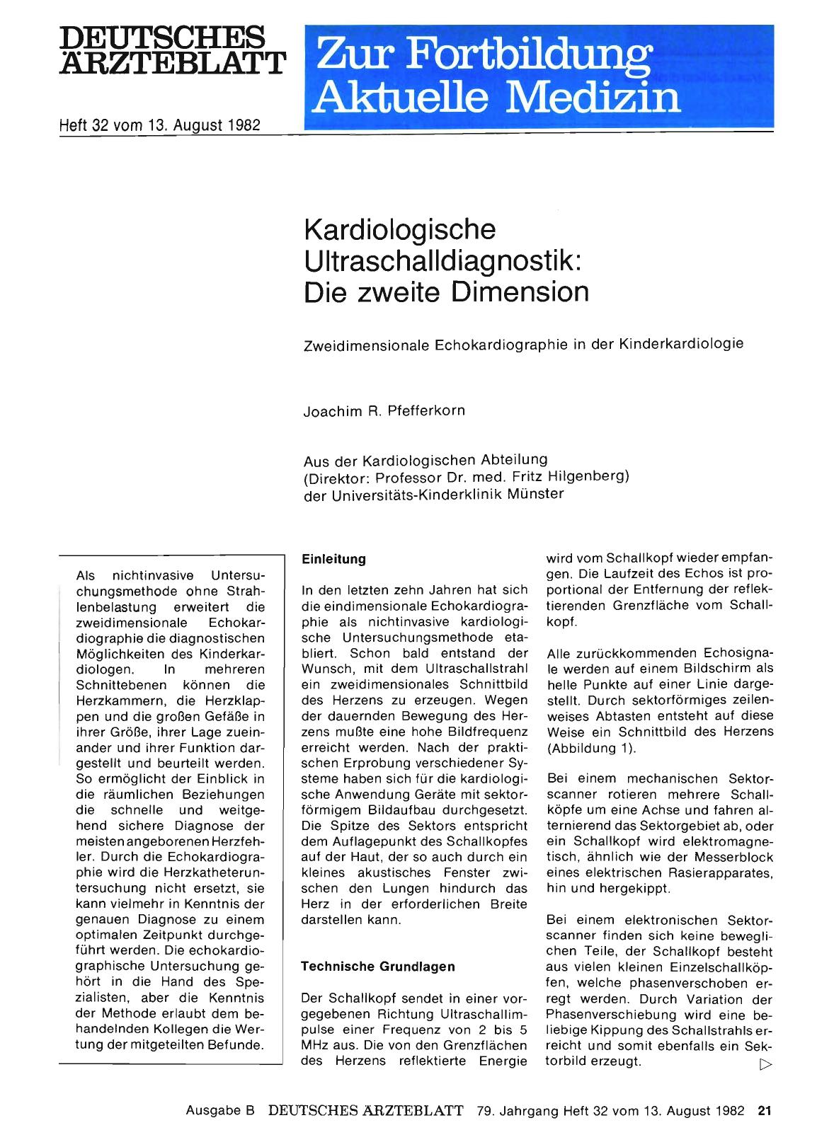 Vorschauseite 1: Kardiologische Ultraschalldiagnostik: Die zweite Dimension