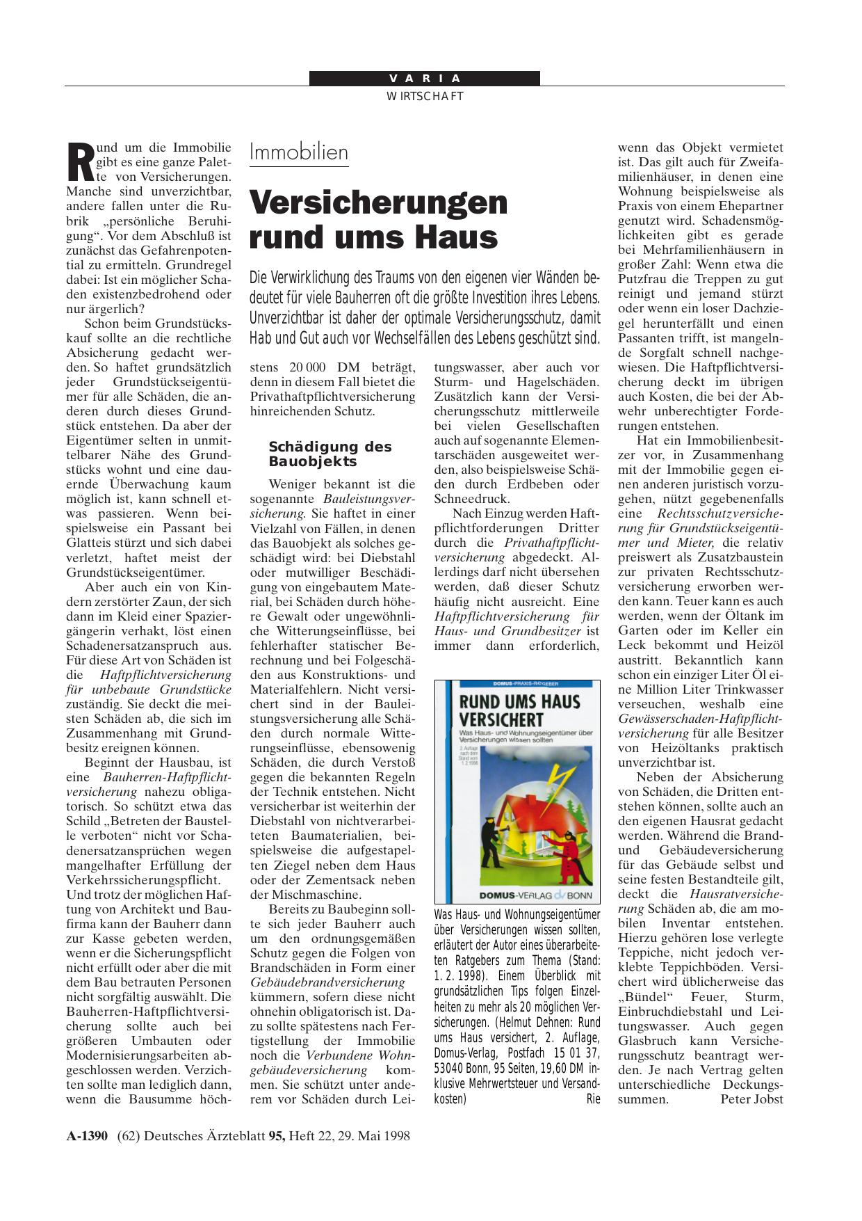 Vorschauseite 1: Rund ums Haus versichert