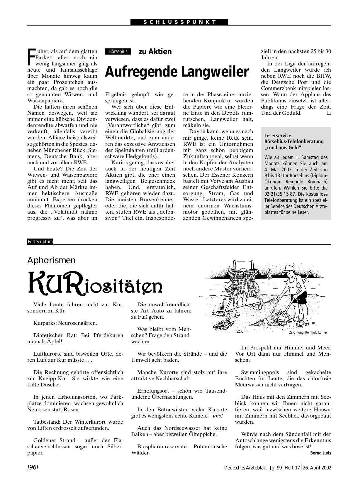 Vorschauseite 1: Aphorismen: KURiositäten