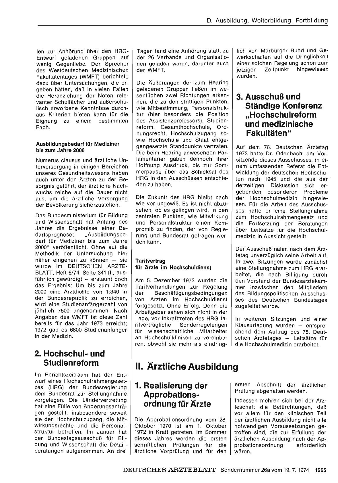 Vorschauseite 1: 3. Ausschuß und Ständige Konferenz „Hochschulreform und medizinische Fakultäten"